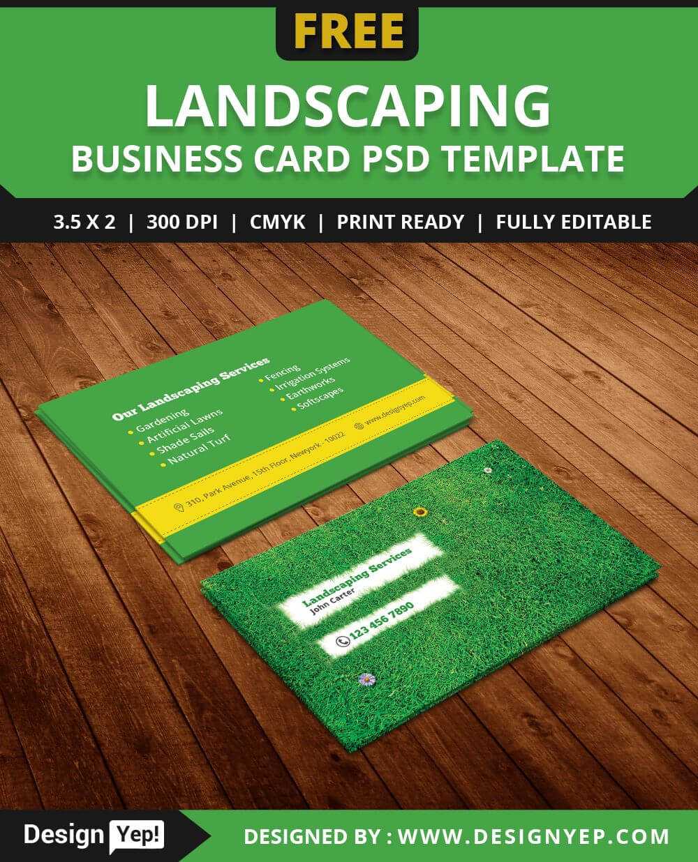 Free Landscaping Business Card Template Psd | Free Business With Regard To Gardening Business Cards Templates