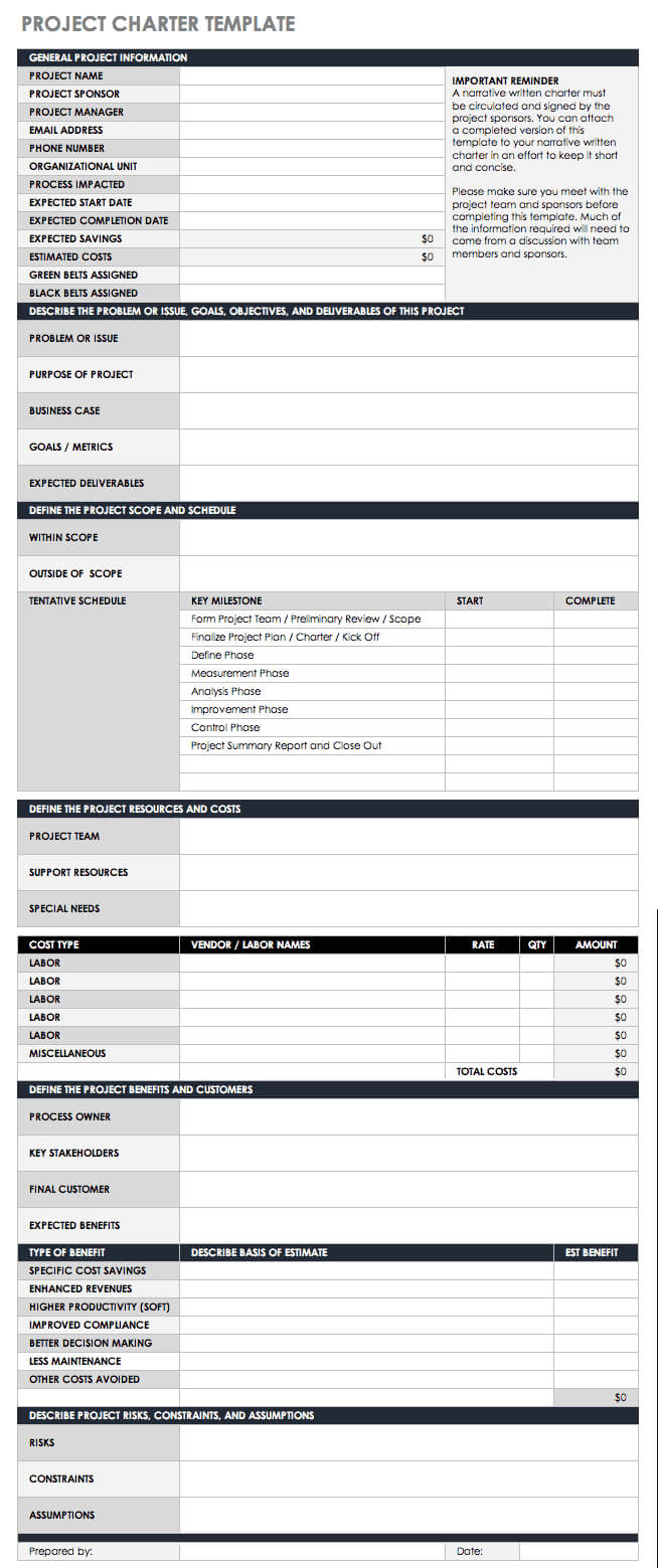 Free Lean Six Sigma Templates | Smartsheet For Dmaic Report Template