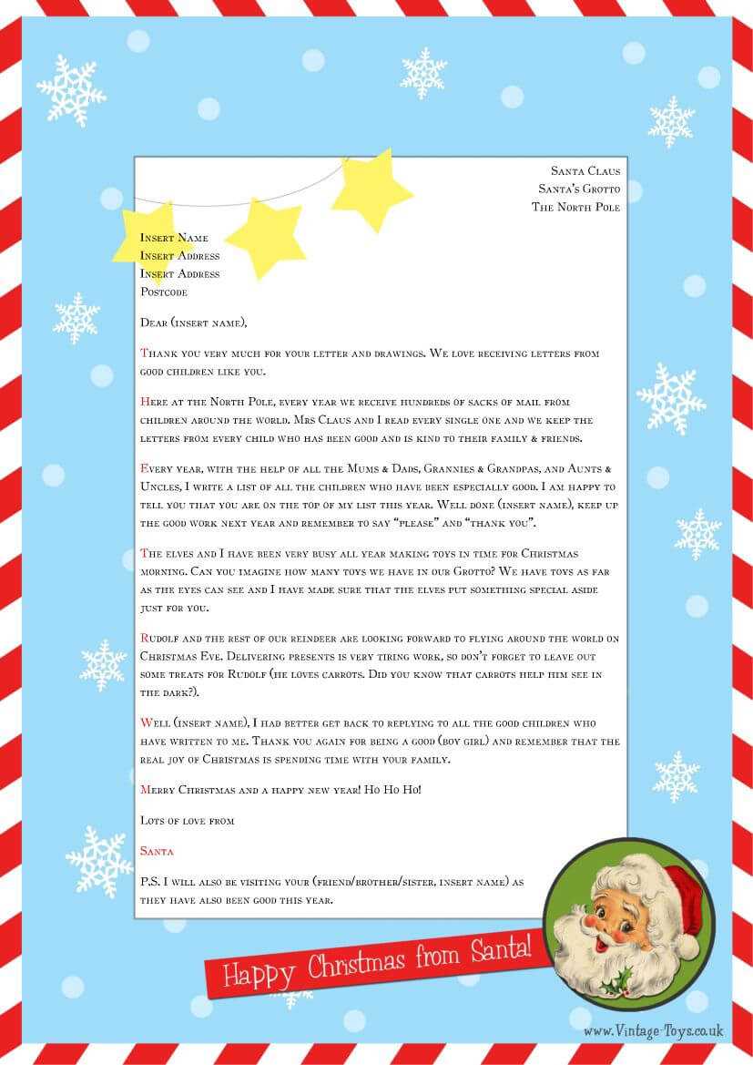 Free “Letter From Santa” Template For You To Download And Throughout Santa Letter Template Word