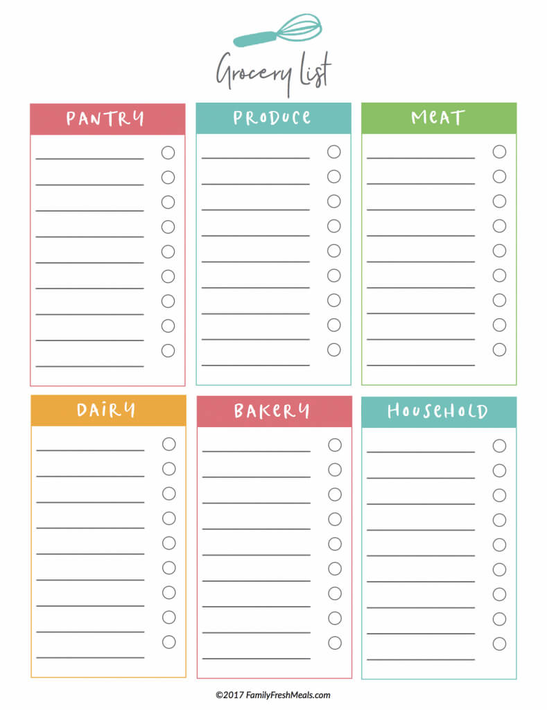 Free Meal Plan Printables – Family Fresh Meals With Blank Meal Plan Template