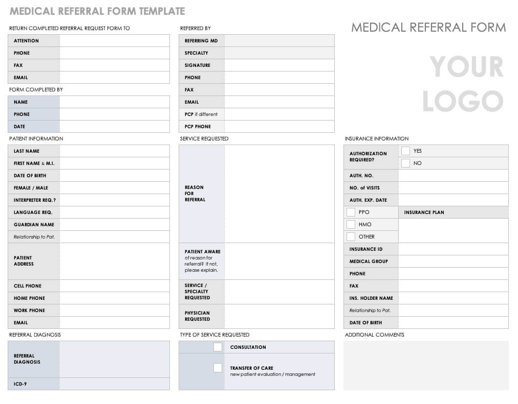 Free Medical Form Templates | Smartsheet With Medical History Template Word