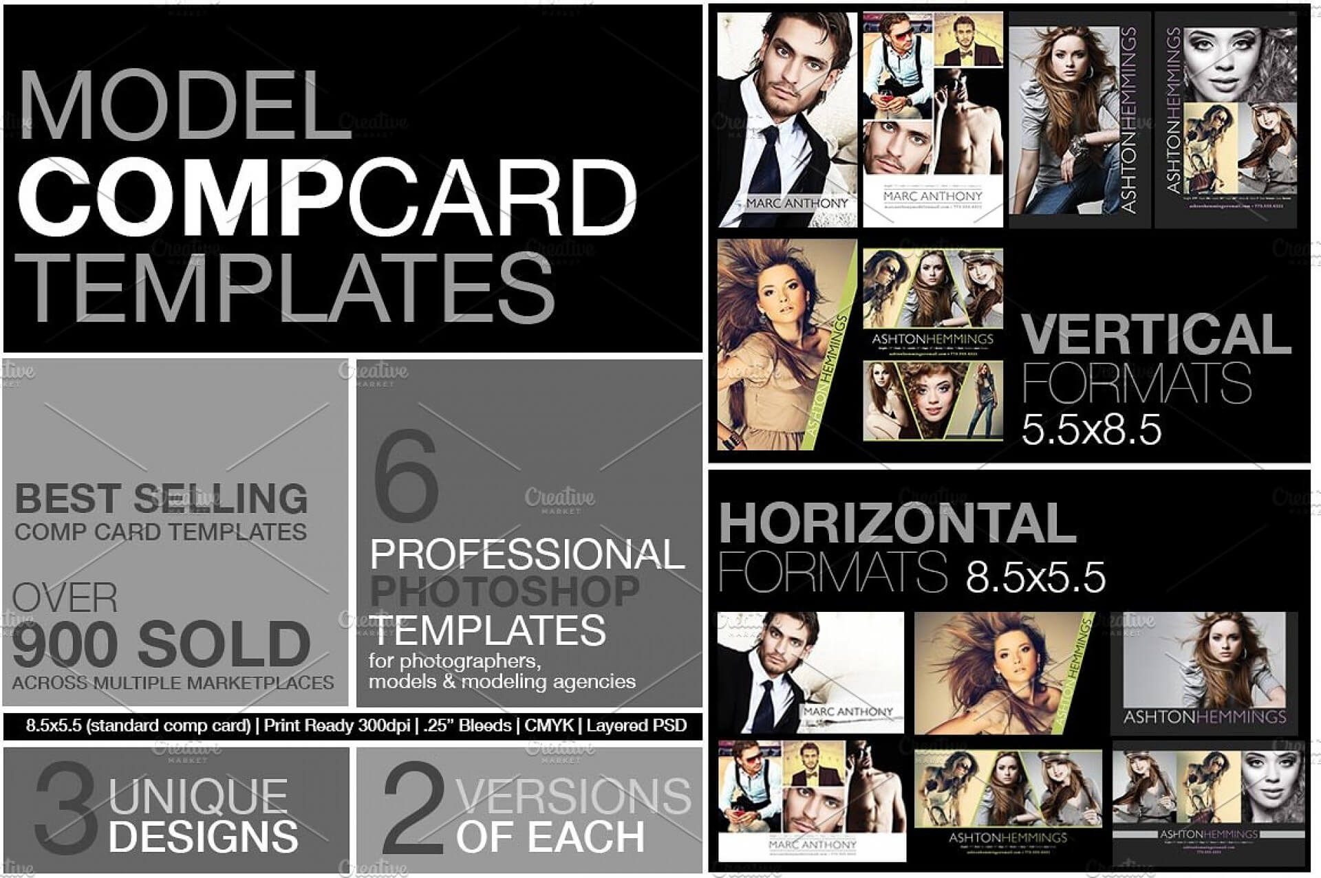 Free Microsoft Word Comp Card Template Model Photoshop Psd In Free Model Comp Card Template