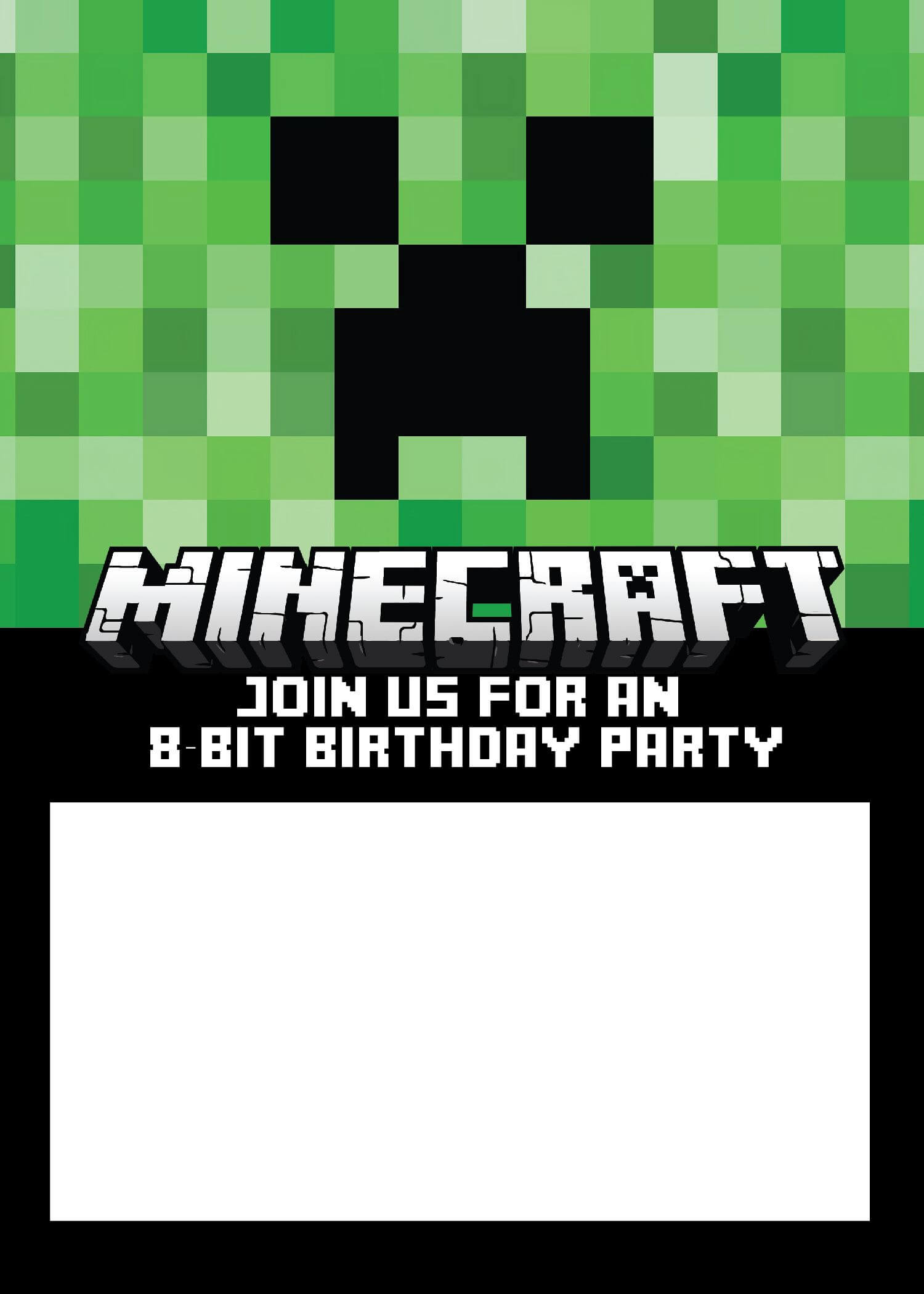 Free Minecraft Birthday Invitations – Personalize For Print For Minecraft Birthday Card Template