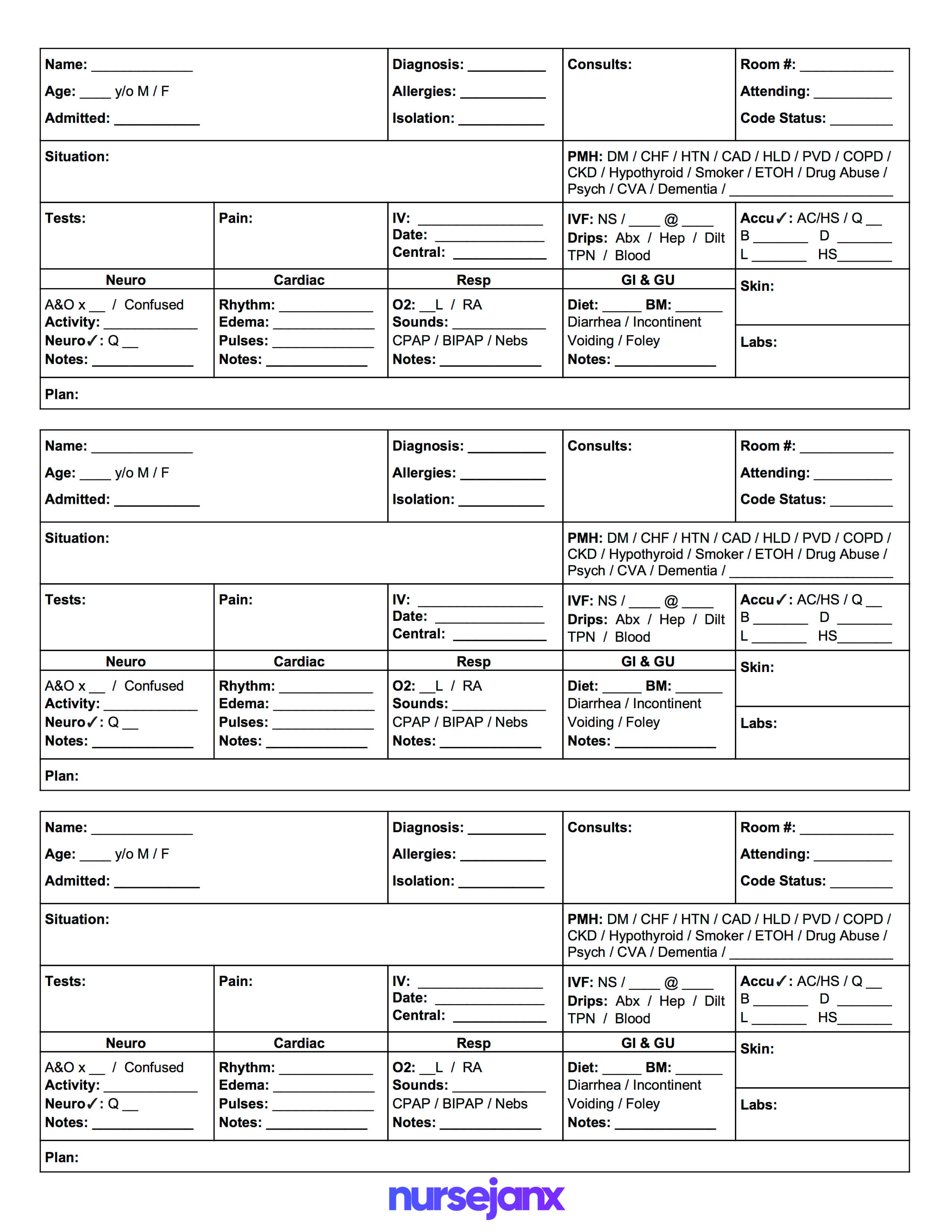 Free Mini Sbar Nursing Report Sheet. Sbar/brain Sheets Help For Nursing Assistant Report Sheet Templates