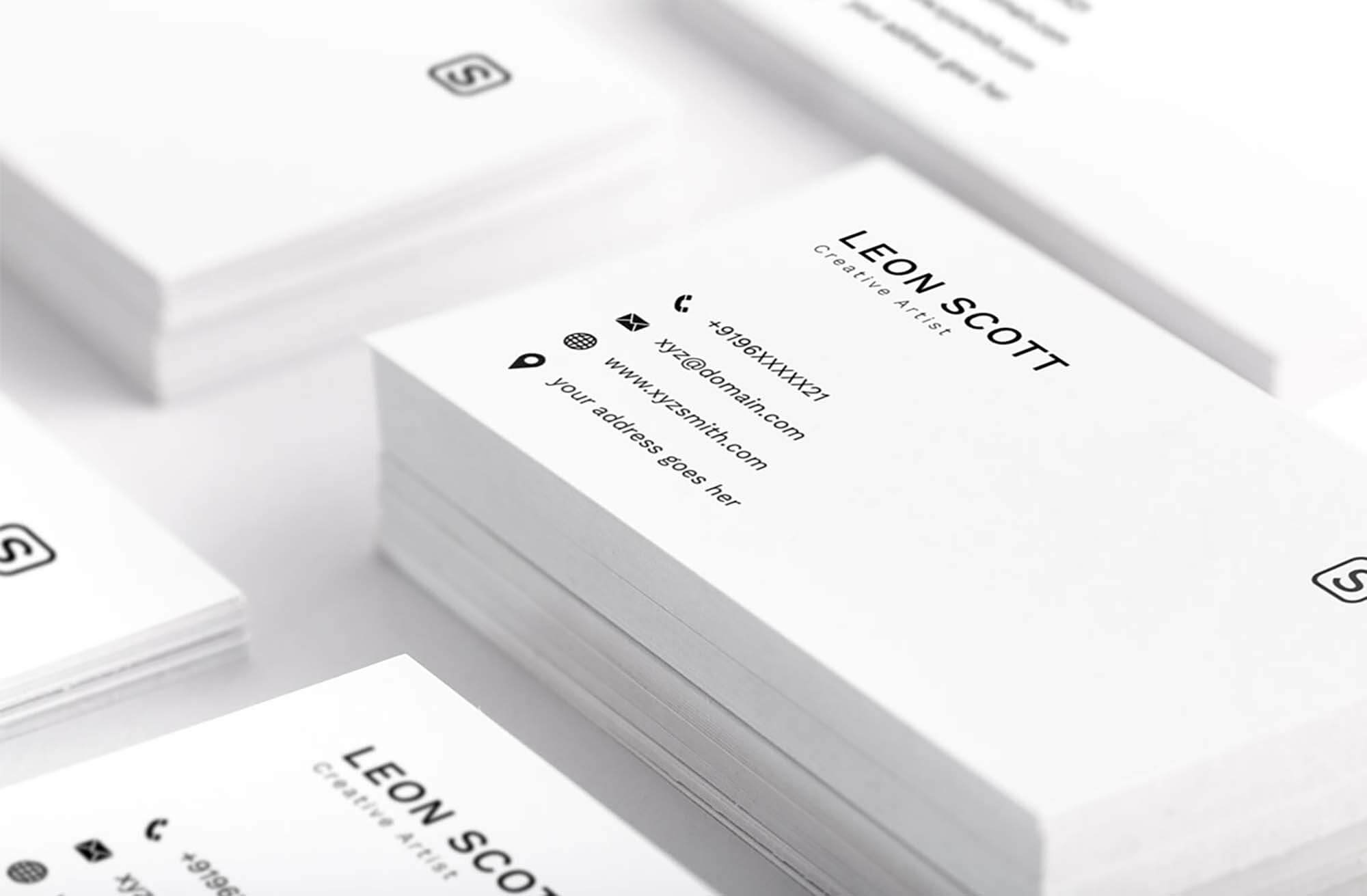 Free Minimal Elegant Business Card Template (Psd) In Name Card Template Photoshop