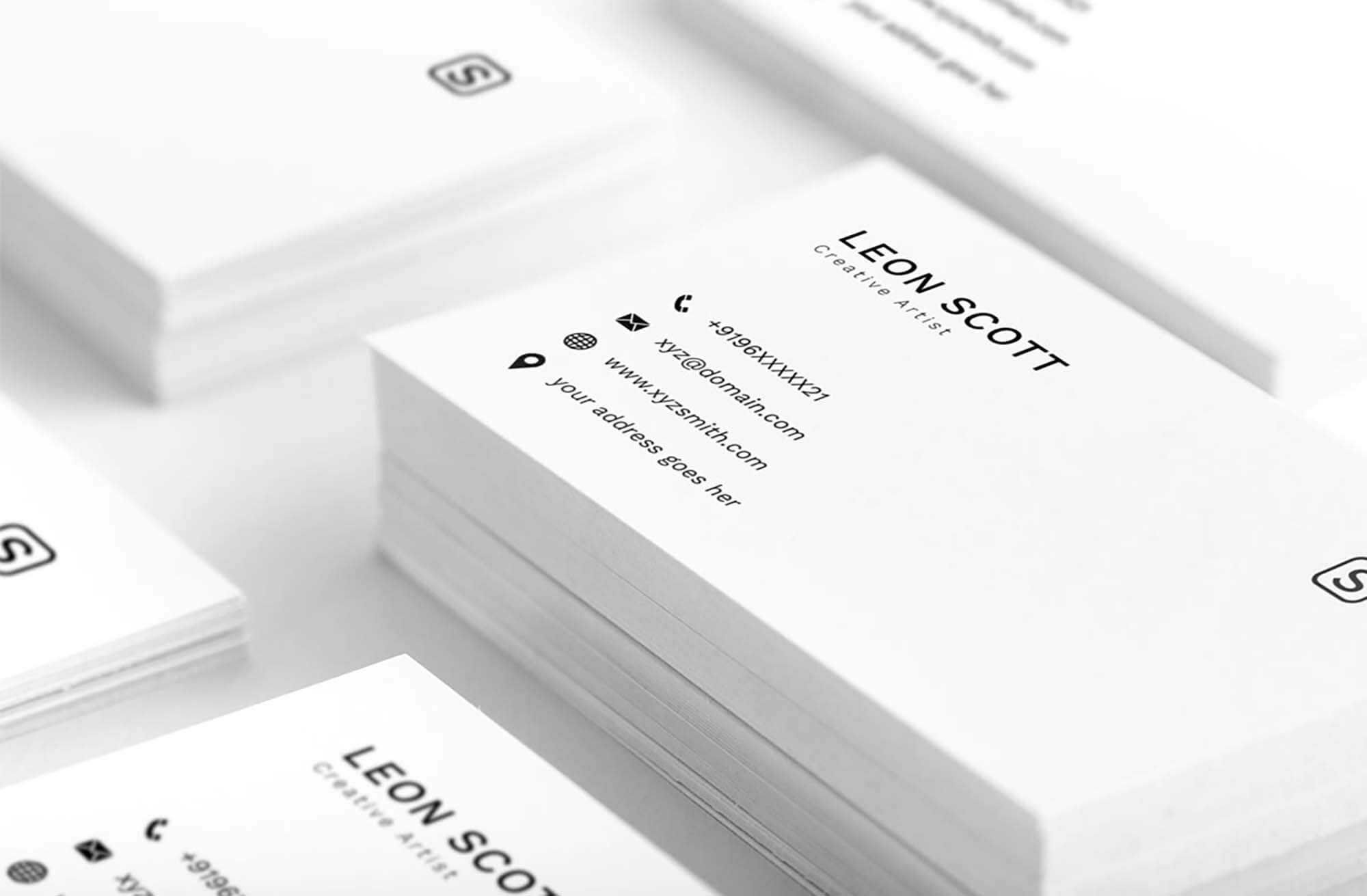 Free Minimal Elegant Business Card Template (Psd) With Photoshop Name Card Template