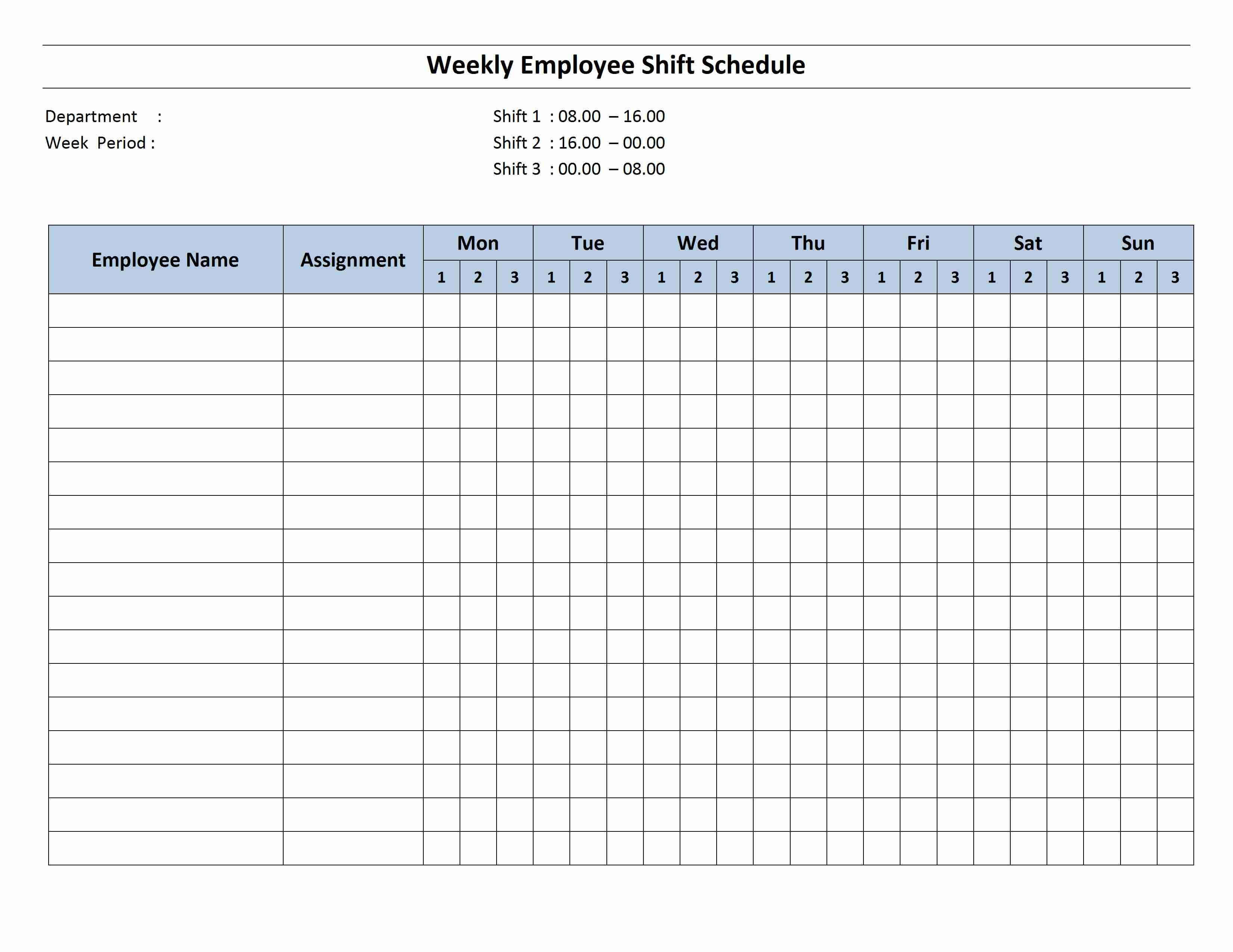 Free Monthly Work Schedule Template | Weekly Employee 8 Hour For Monthly Productivity Report Template