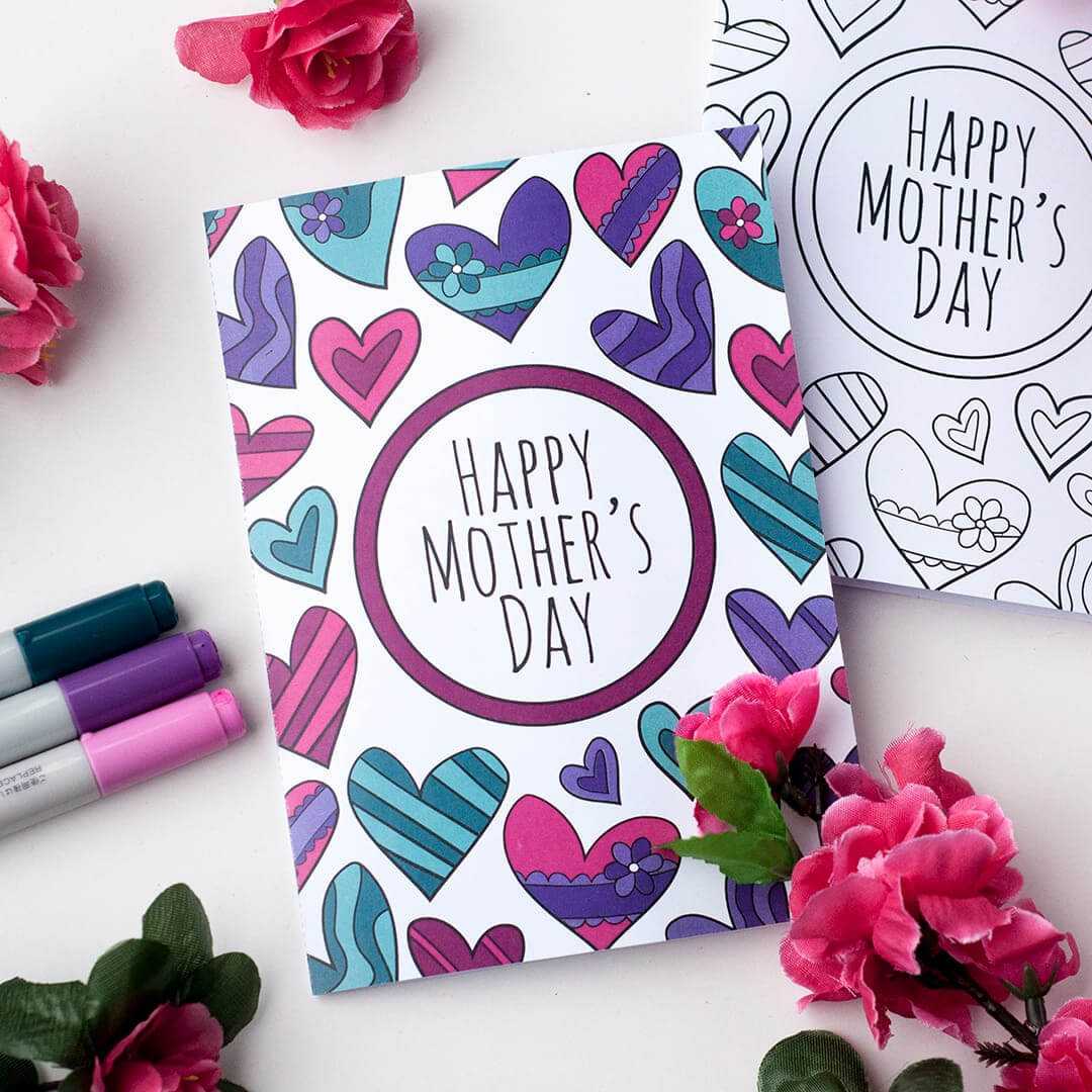 Free Mother's Day Coloring Card Intended For Mothers Day Card Templates