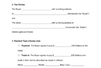 Free Motor Vehicle (Dmv) Bill Of Sale Form - Word | Pdf with Vehicle Bill Of Sale Template Word