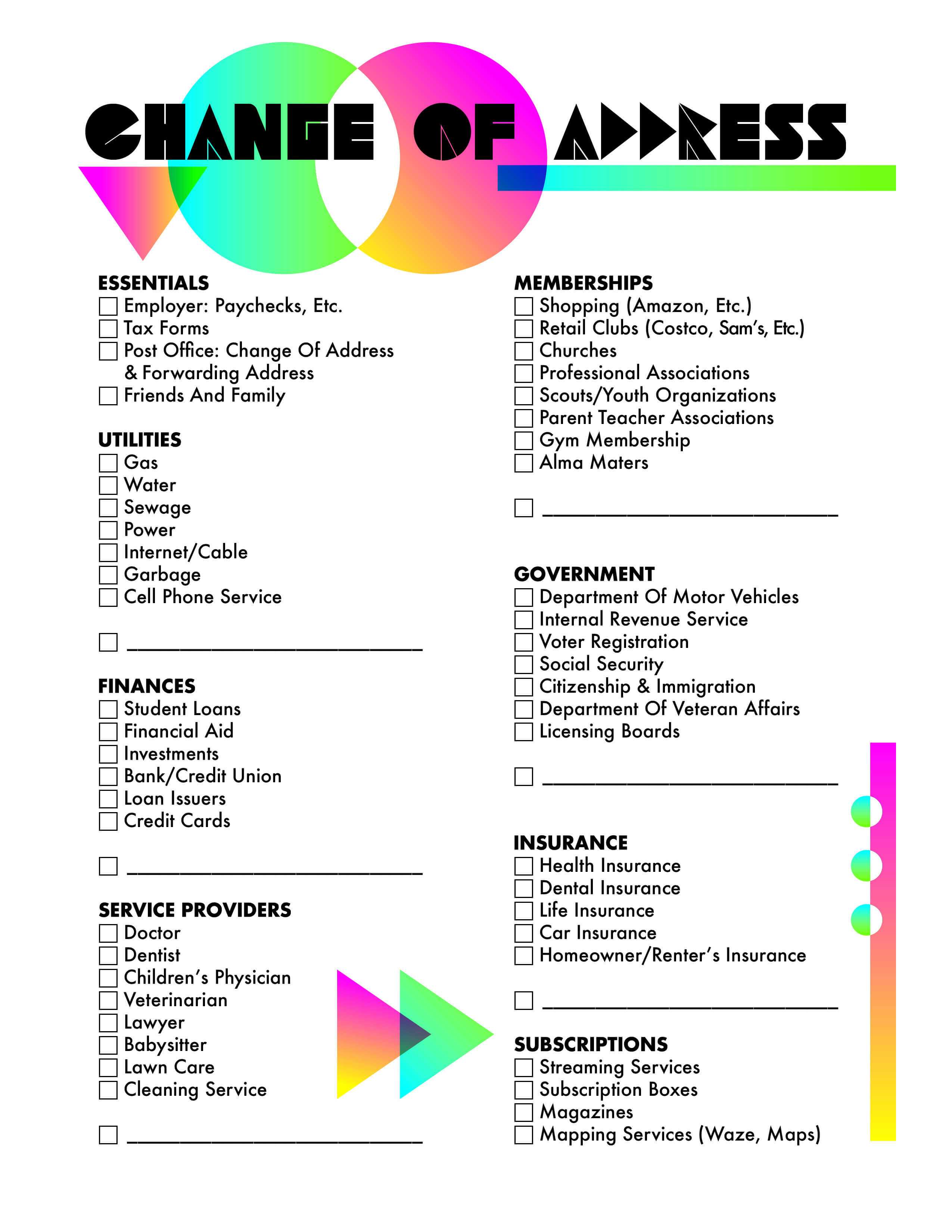 Free Moving Checklist Printable | This Change Of Address Throughout Free Moving House Cards Templates