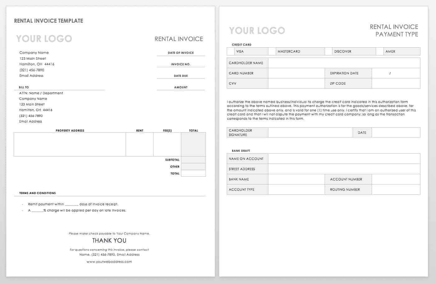 Free Ms Word Invoices Templates | Smartsheet Inside Commercial Invoice Template Word Doc