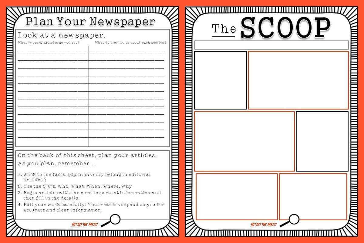 Free Newspaper Template For Kids Printable | School Ideas Within Blank Newspaper Template For Word