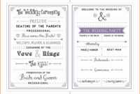 Free One Page Wedding Program Templates For Microsoft Word intended for Free Printable Wedding Program Templates Word