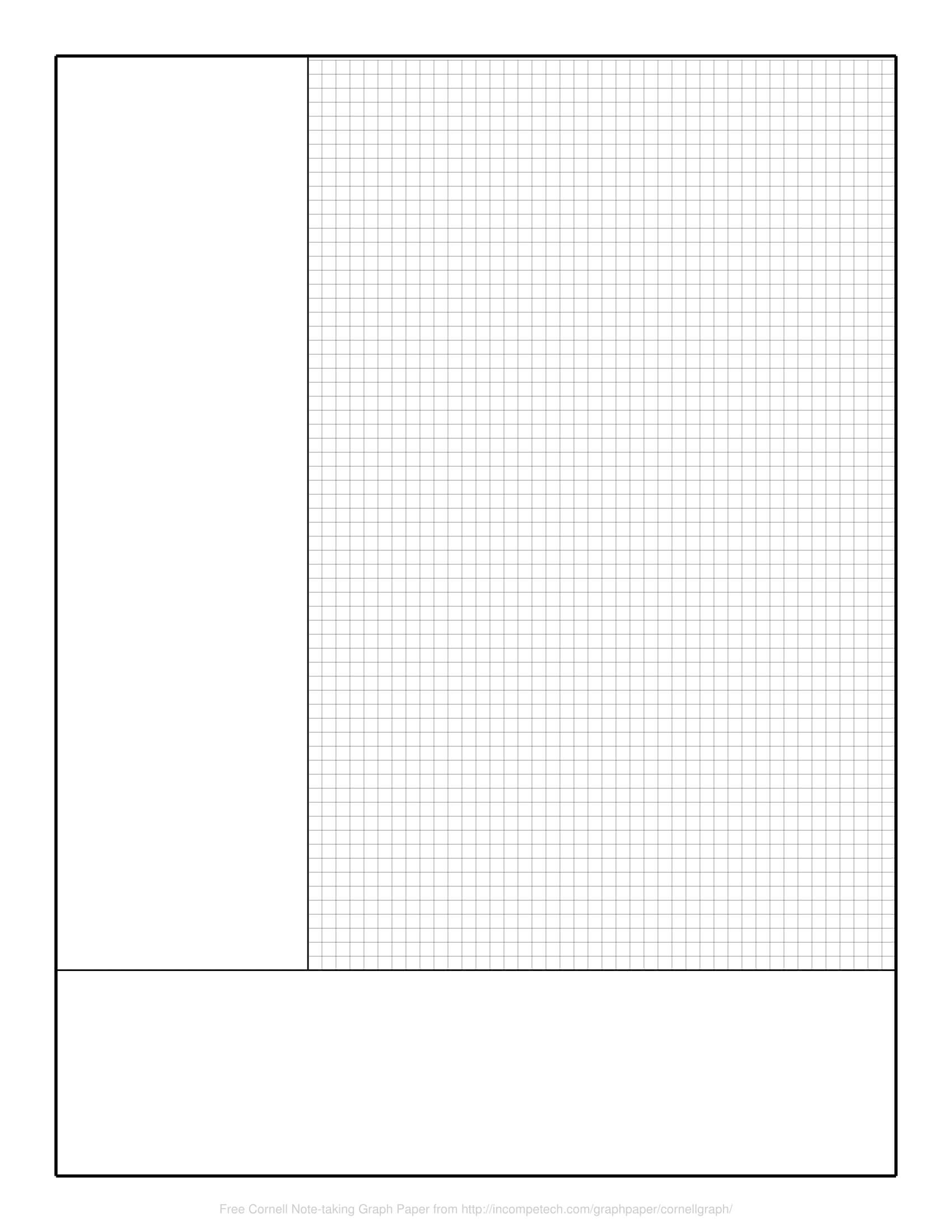 Free Online Graph Paper / Cornell Note Taking Graph Pertaining To Cornell Note Template Word