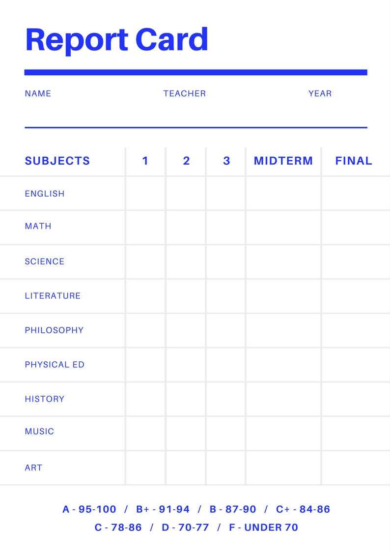 Free Online Report Card Maker: Design A Custom Report Card With Regard To Blank Report Card Template