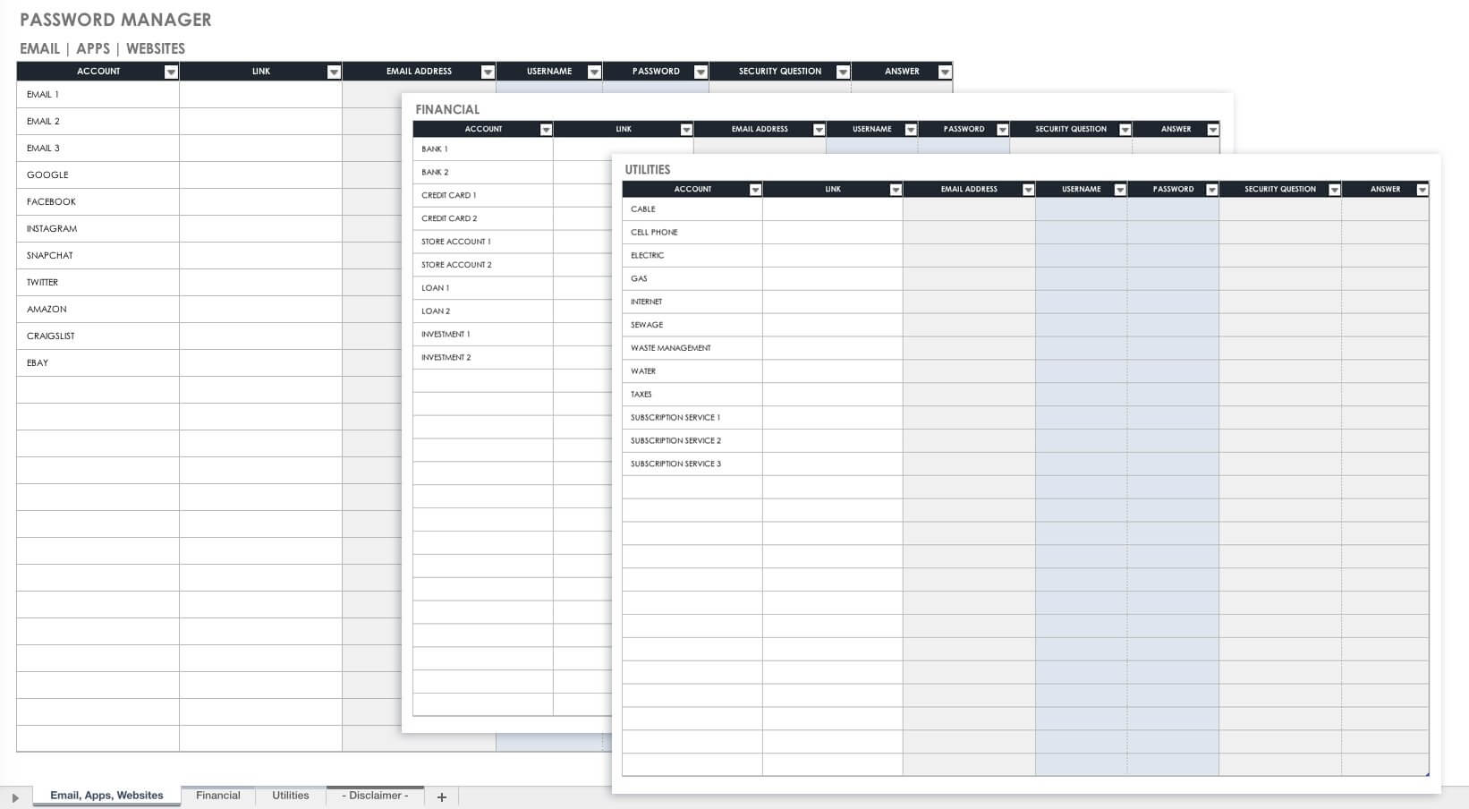 Free Password Templates And Spreadsheets | Smartsheet With Throughout Cheat Sheet Template Word