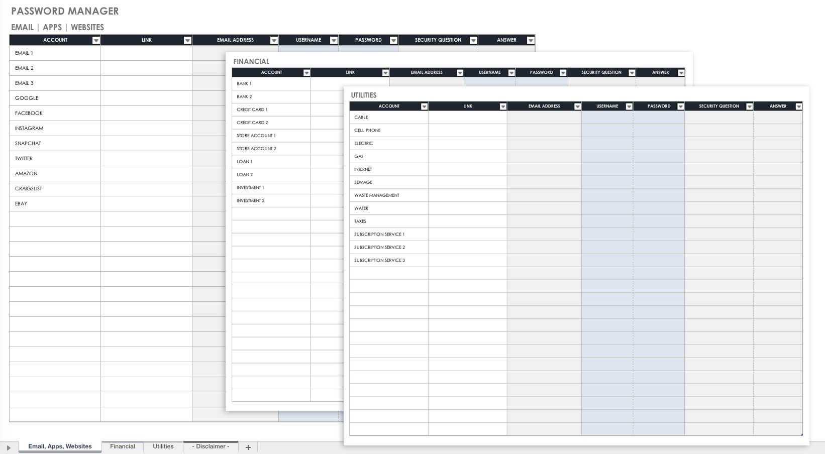 Free Password Templates And Spreadsheets | Smartsheet With Throughout Cheat Sheet Template Word