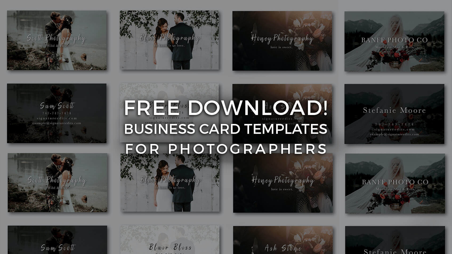 Free Photographer Business Card Templates! – Signature Edits For Photography Business Card Templates Free Download