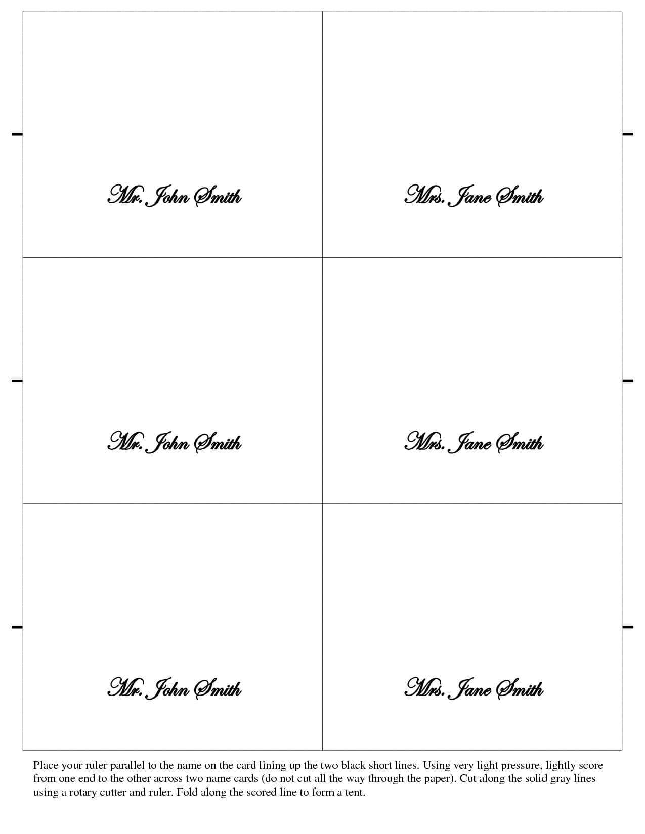 Free Place Card Templates 6 Per Page – Atlantaauctionco In Free Place Card Templates 6 Per Page