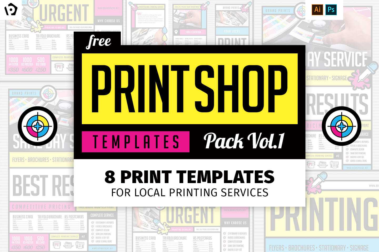 Free Print Shop Templates For Local Printing Services With Regard To Free Templates For Cards Print