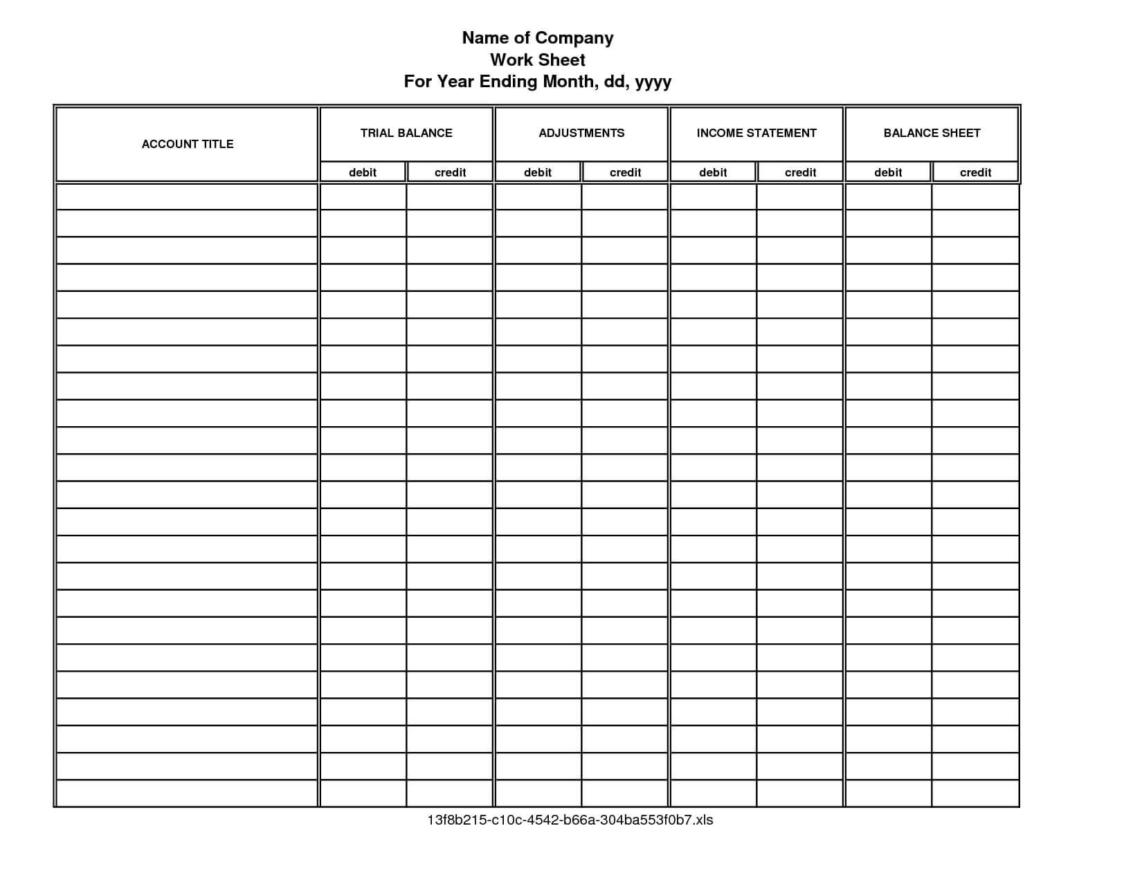 Free Printable Accounting Ledger Sheets | Balance Sheet Throughout Air Balance Report Template