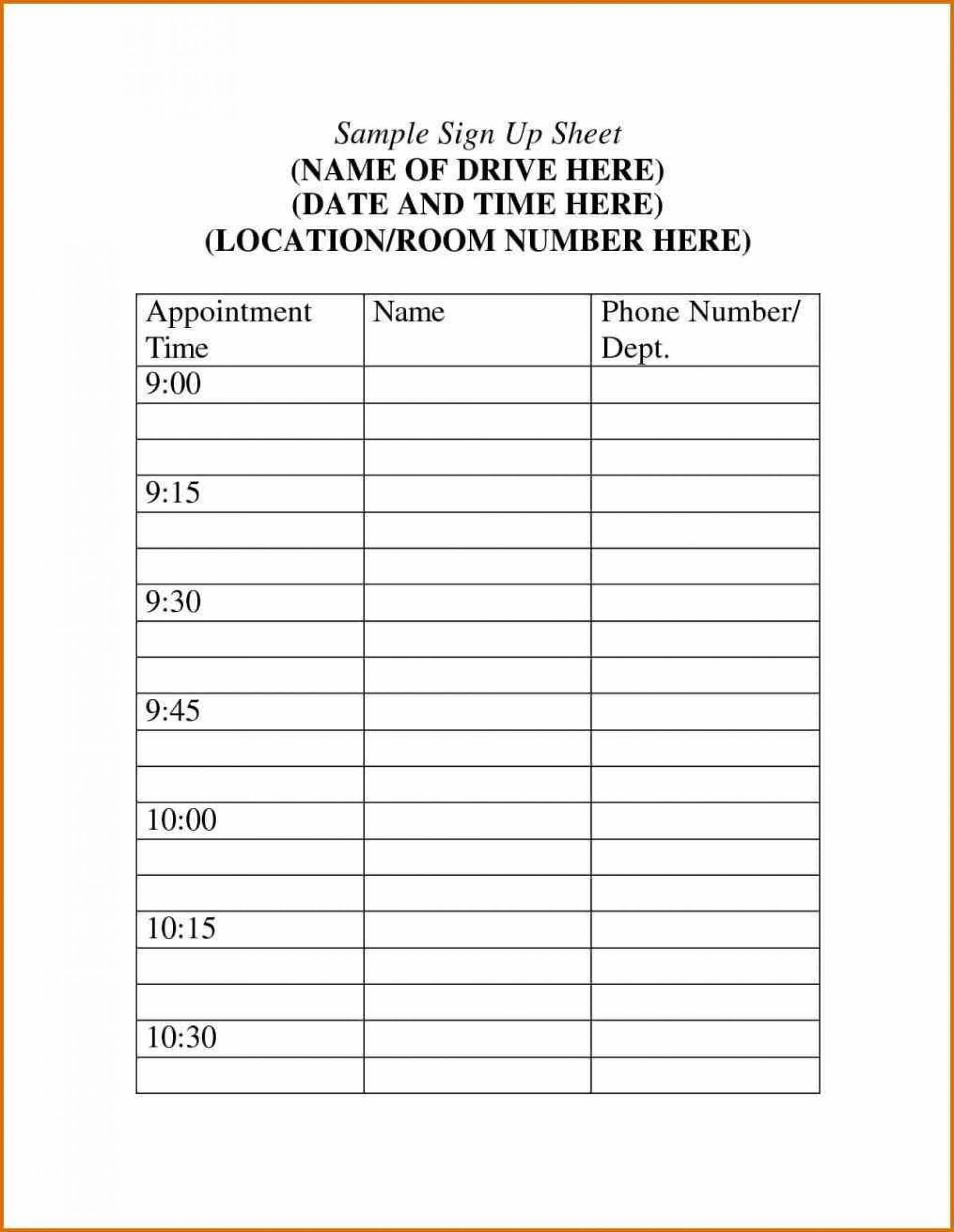 Free Printable Appointment Time Slots | Example Calendar With Regard To Appointment Sheet Template Word