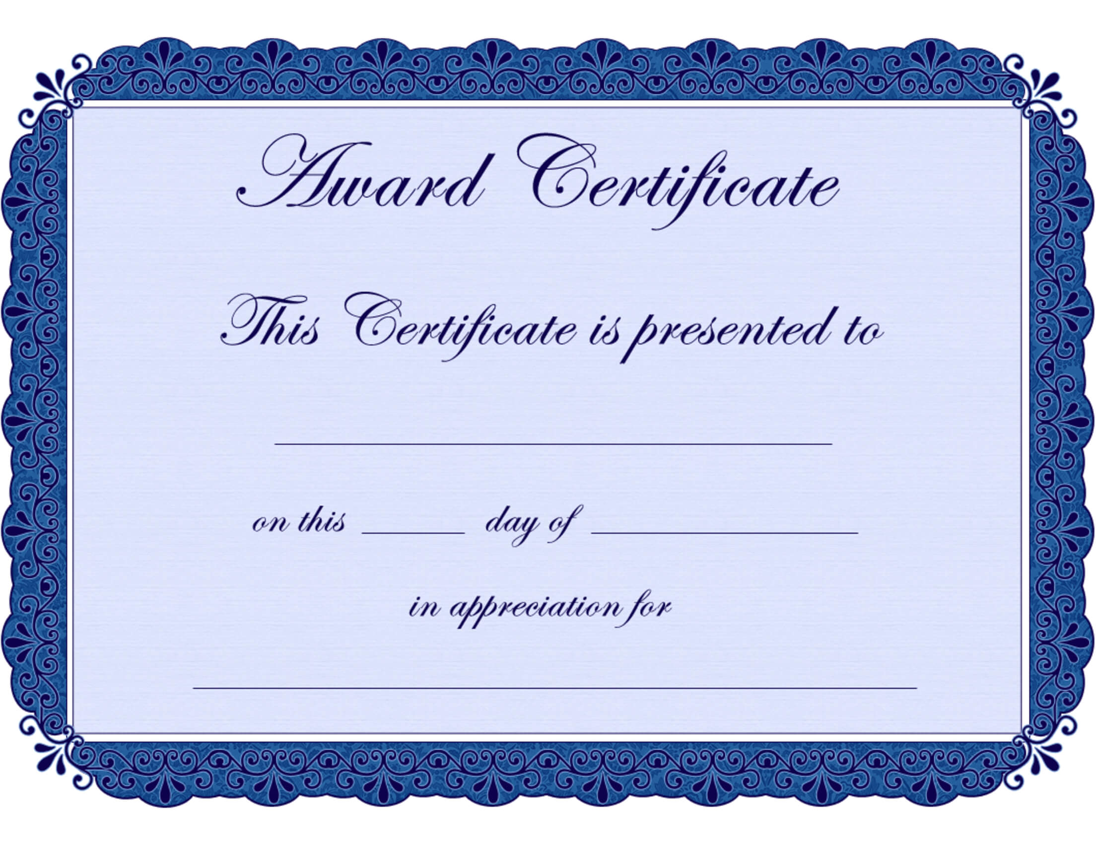 Free Printable Award Certificate Borders |  Award With Regard To Blank Award Certificate Templates Word