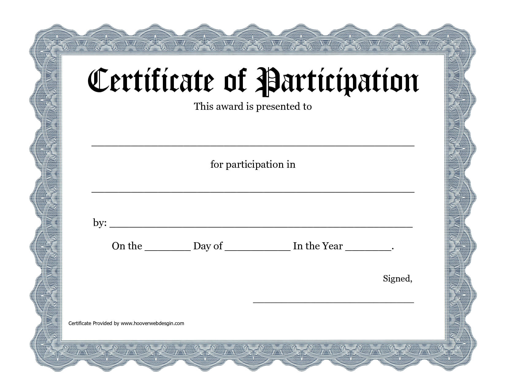 Free Printable Award Certificate Template – Bing Images In Sample Certificate Of Participation Template