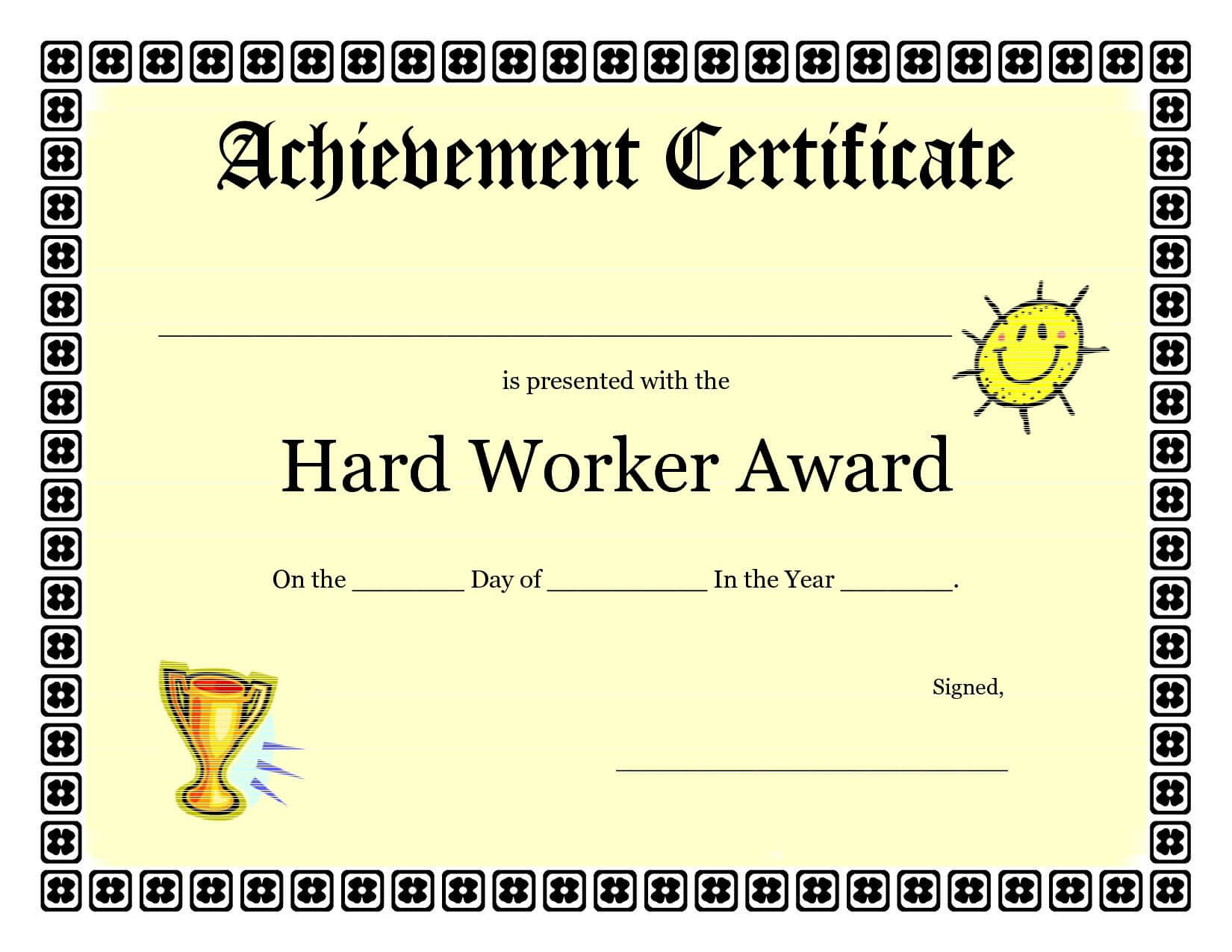 Free Printable Award Certificate Template | End Of Year For For Superlative Certificate Template