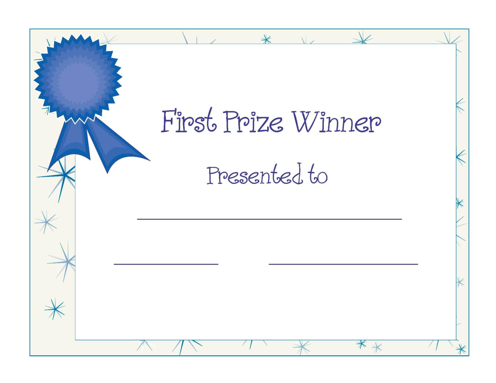 Free Printable Award Certificate Template | Free Printable In First Place Award Certificate Template