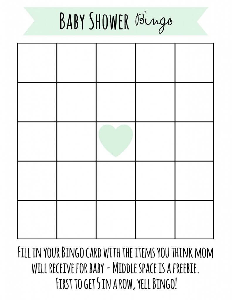 Free Printable Baby Shower Bingo | Free Baby Shower Games With Blank Bingo Card Template Microsoft Word