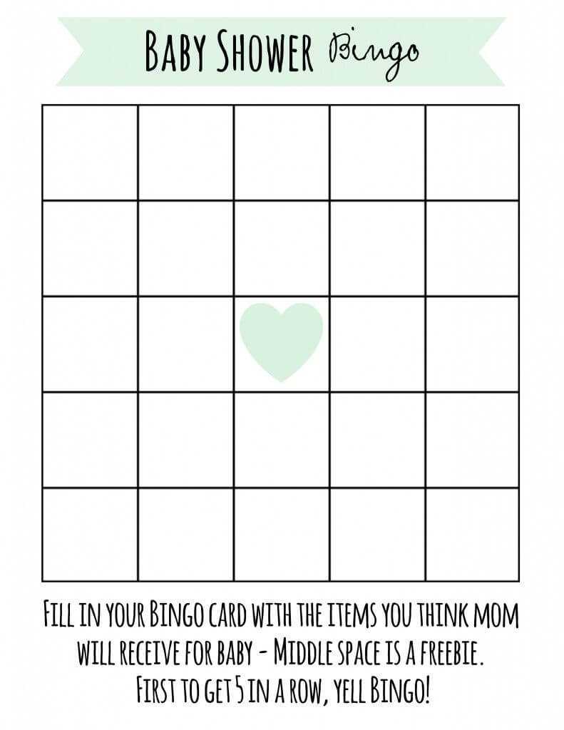 Free Printable Baby Shower Bingo | Free Baby Shower Games With Blank Bingo Card Template Microsoft Word