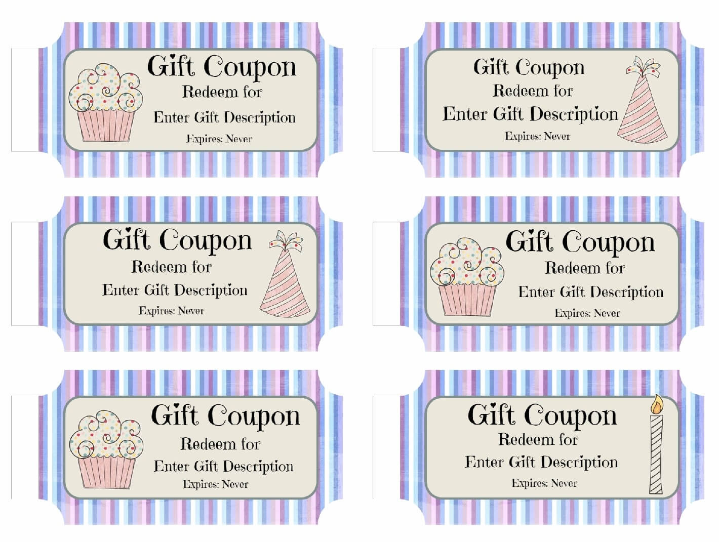 Free Printable Birthday Coupons Templates Gift Certificates Intended 