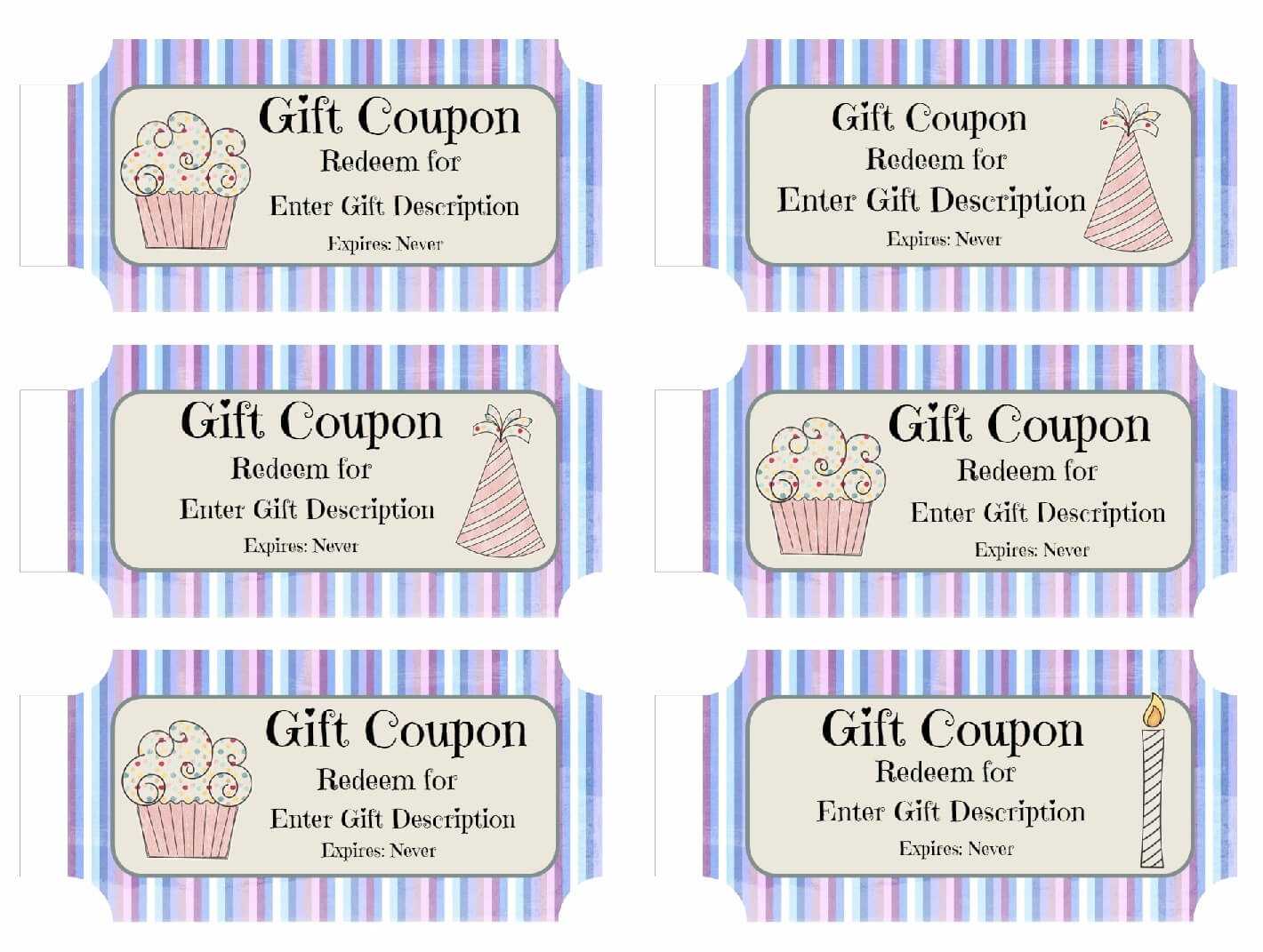 Free Printable Birthday Coupons Templates Gift Certificates Intended 