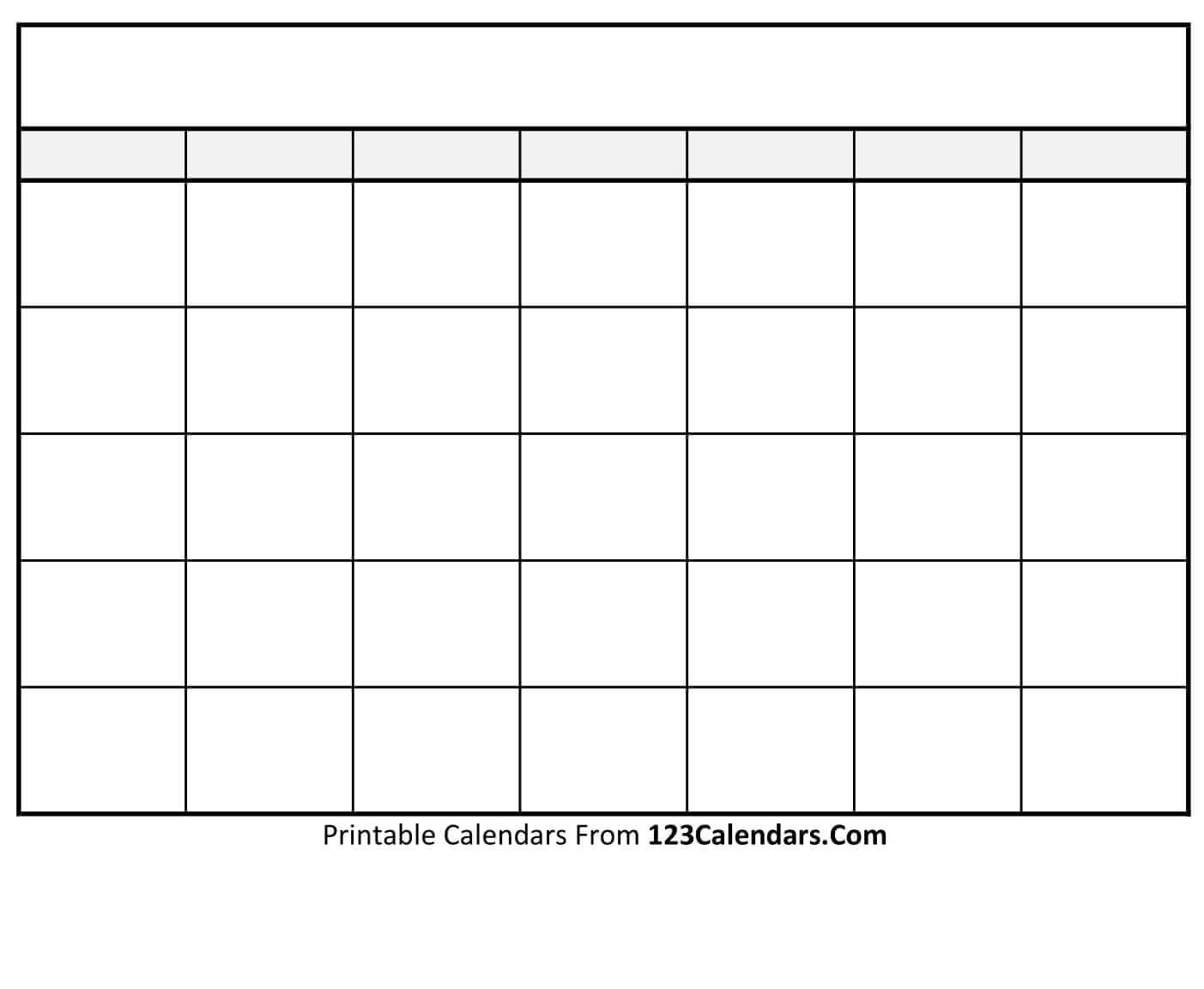 Free Printable Blank Calendar | 123Calendars Pertaining To Blank Calender Template