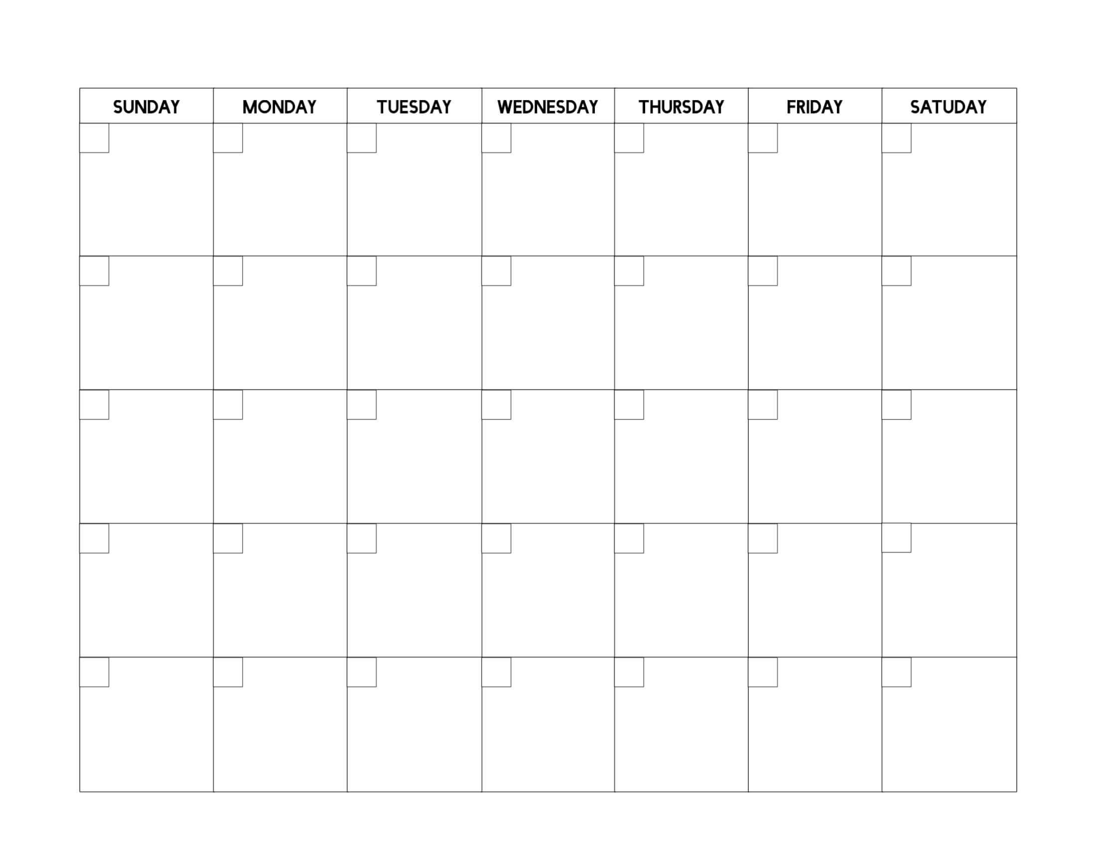 Free Printable Blank Calendar Template – Paper Trail Design For Full Page Blank Calendar Template