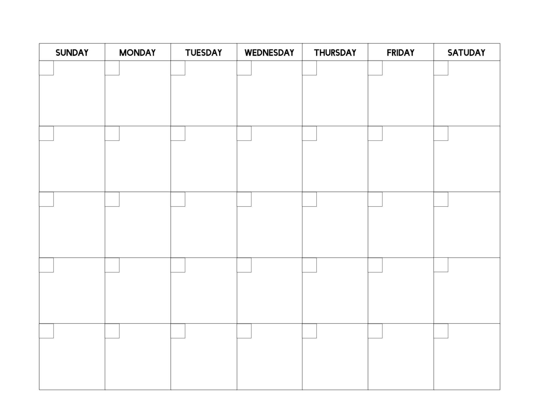 Free Printable Blank Calendar Template – Paper Trail Design With Regard To Blank Calender Template