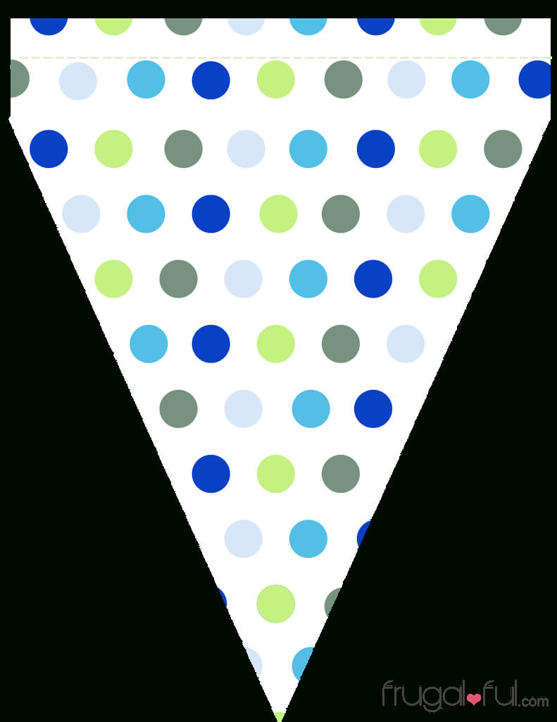 Free Printable Blue & Green Triangle Banner Template For Free Printable Party Banner Templates