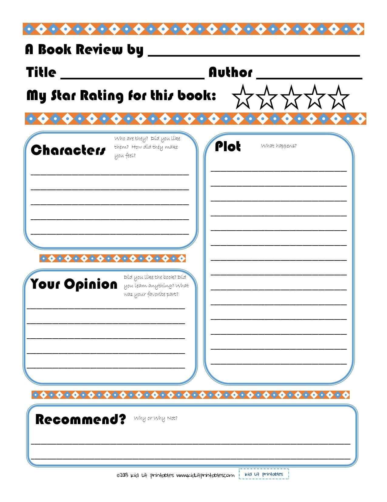 Free Printable Book Report Forms | Book Reviews For Kids With Regard To Report Writing Template Free