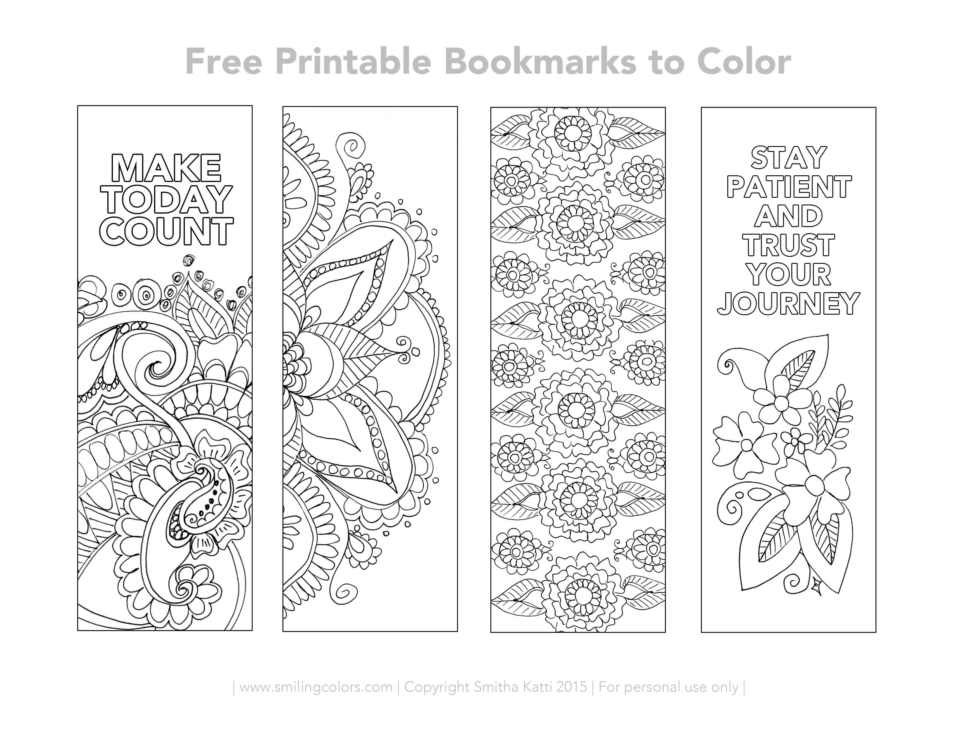 Free Printable Bookmarks To Color | Color Me | Free Pertaining To Free Blank Bookmark Templates To Print