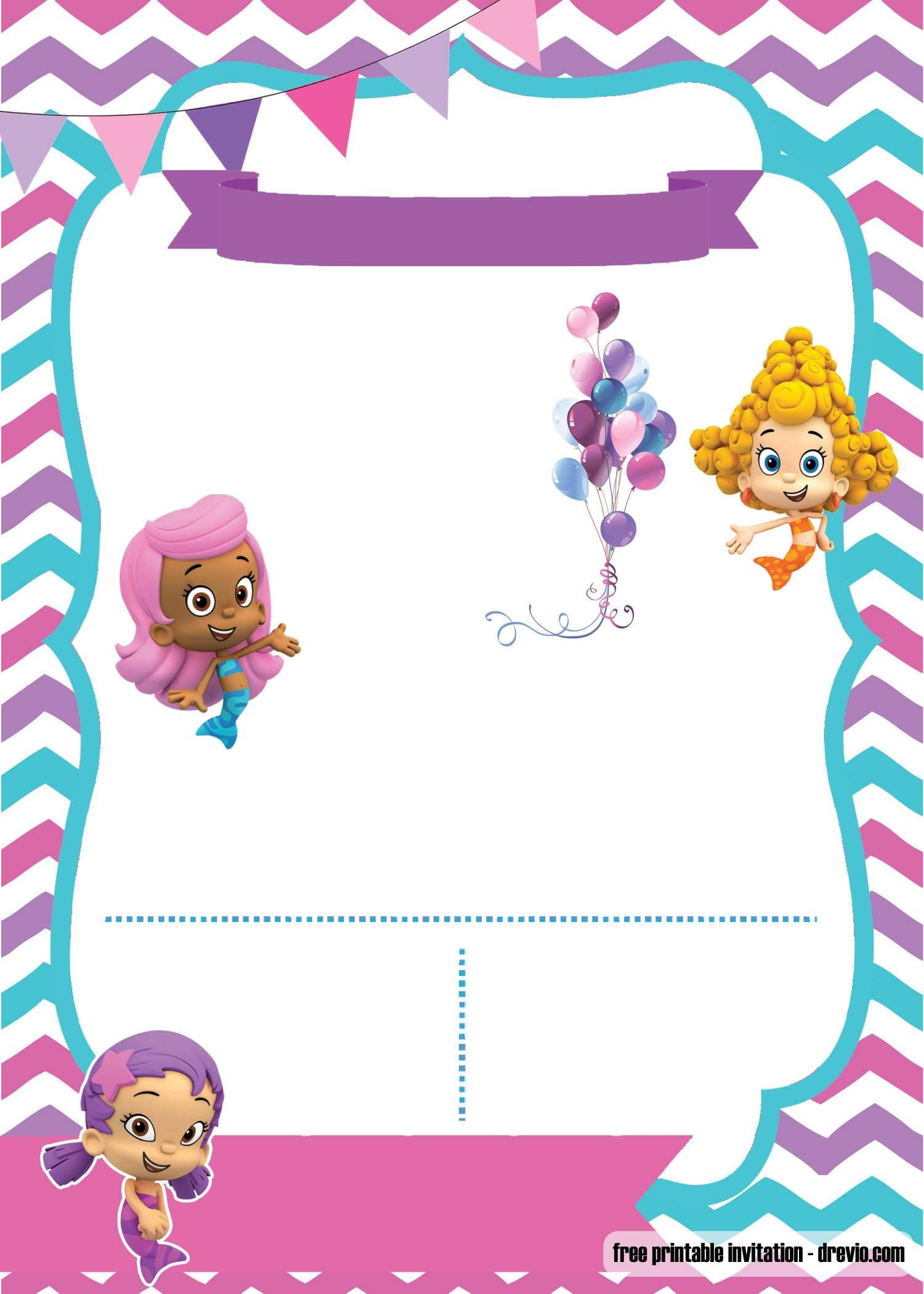 Free Printable Bubble Guppies Invitation Template | Free For Bubble Guppies Birthday Banner Template