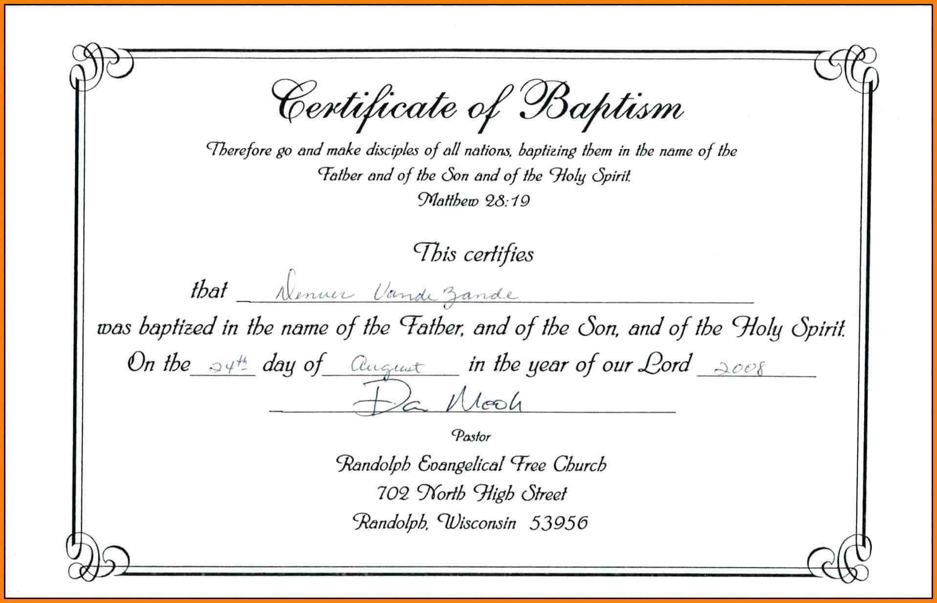 Free Printable Certificate Of Baptism | Mult Igry Intended For Baptism Certificate Template Word