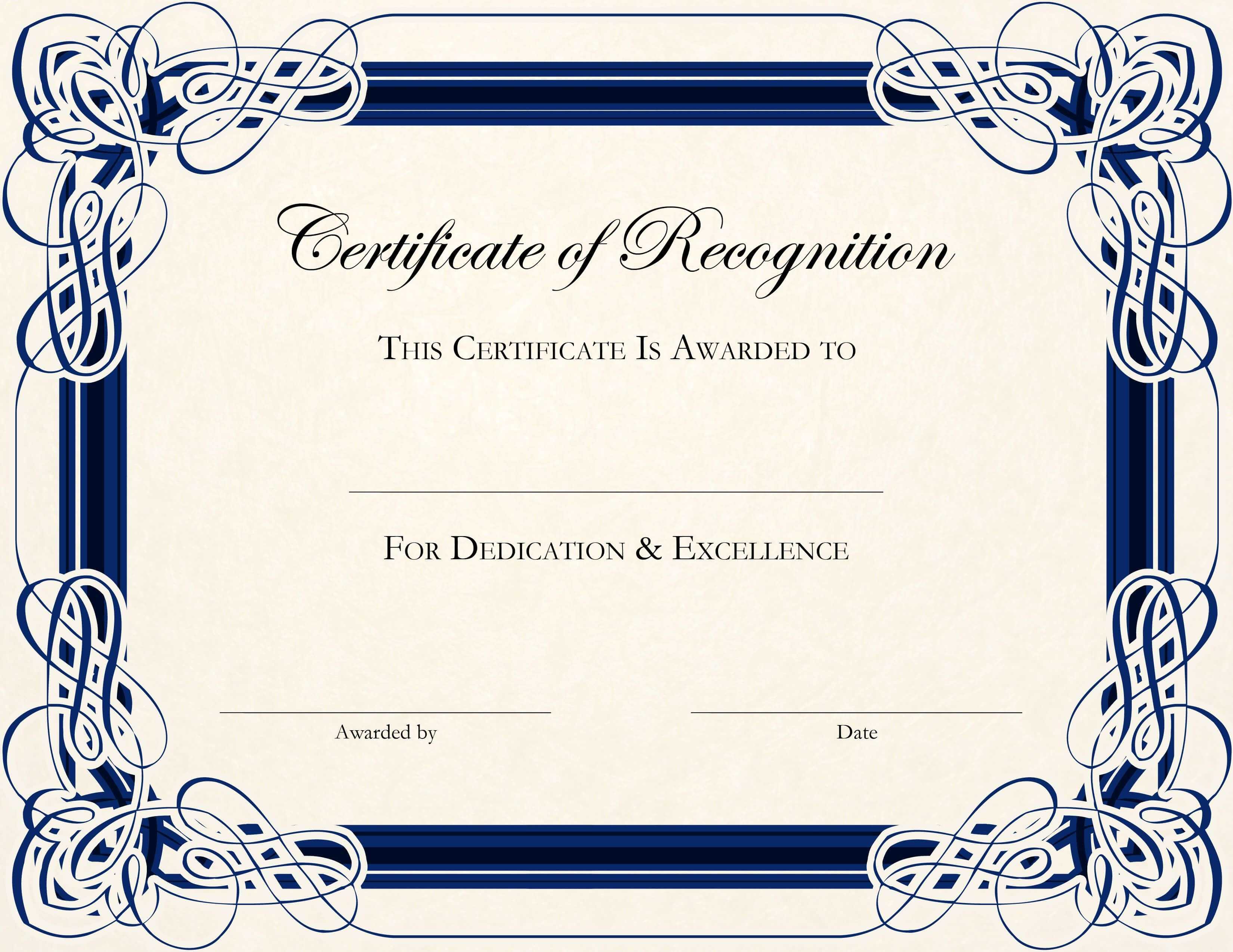 Free Printable Certificate Templates For Teachers Inside Free Printable Blank Award Certificate Templates