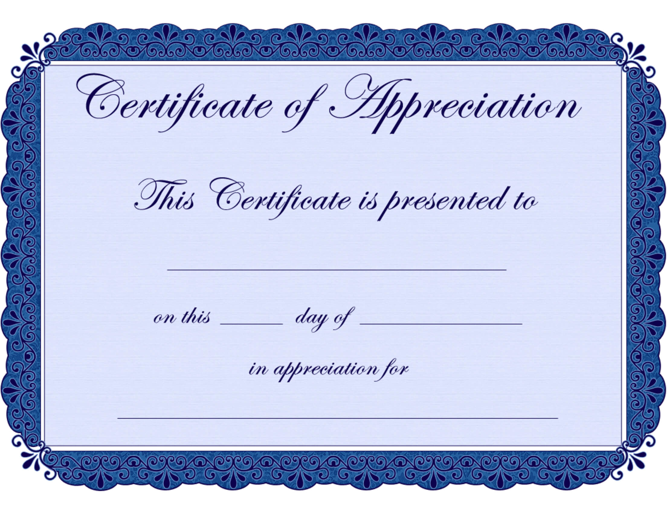 Free Printable Certificates Certificate Of Appreciation For Certificates Of Appreciation Template