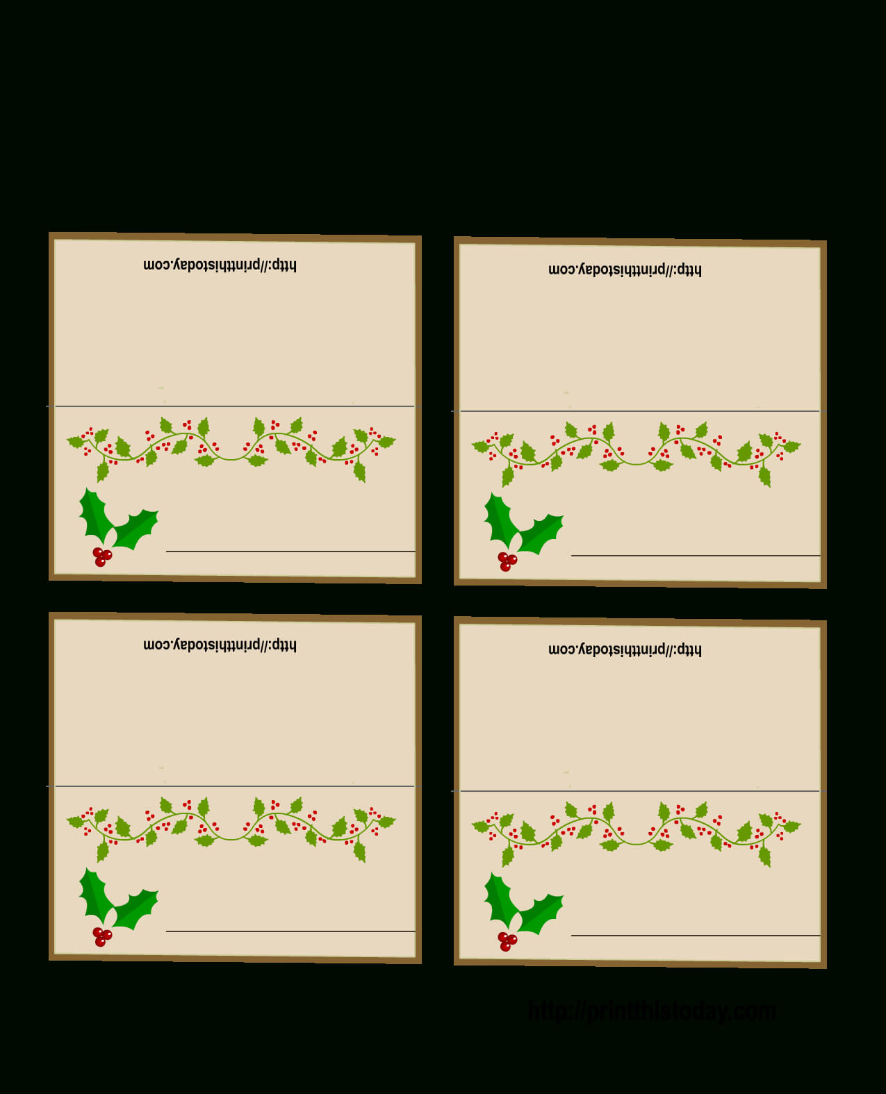 Free Printable Christmas Place Cards Throughout Christmas Table Place Cards Template