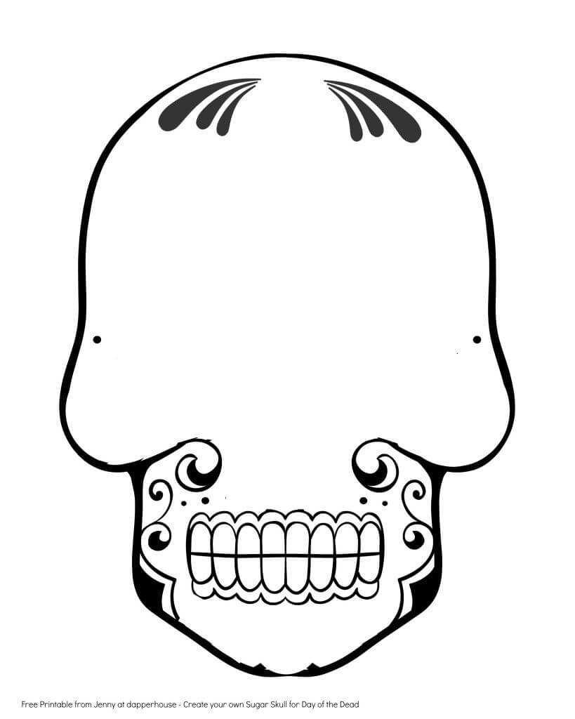 Free Printable Create A Sugar Skull For Day Of The Dead Pertaining To Blank Sugar Skull Template