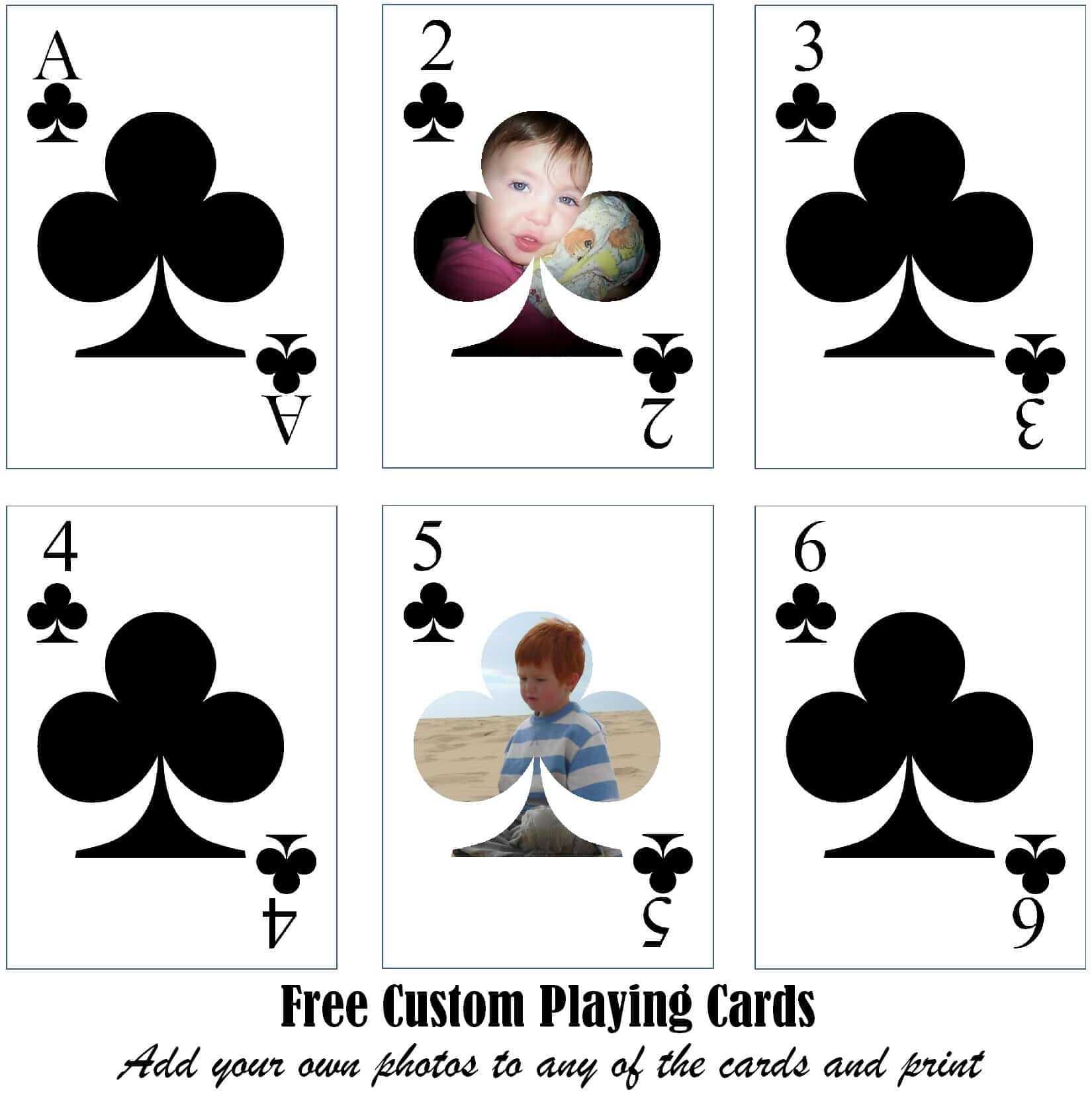 Free Printable Custom Playing Cards | Add Your Photo And/or Text Within Free Printable Playing Cards Template