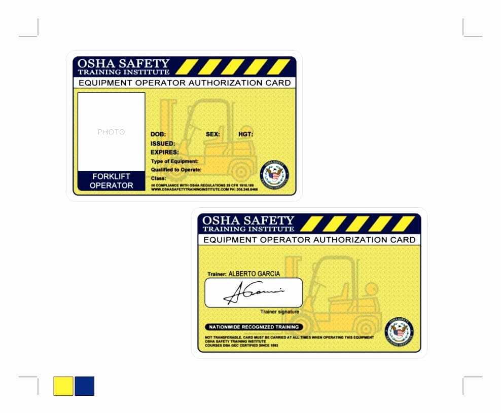 Free Printable Forklift License Template Then Forklift Throughout Forklift Certification Card Template