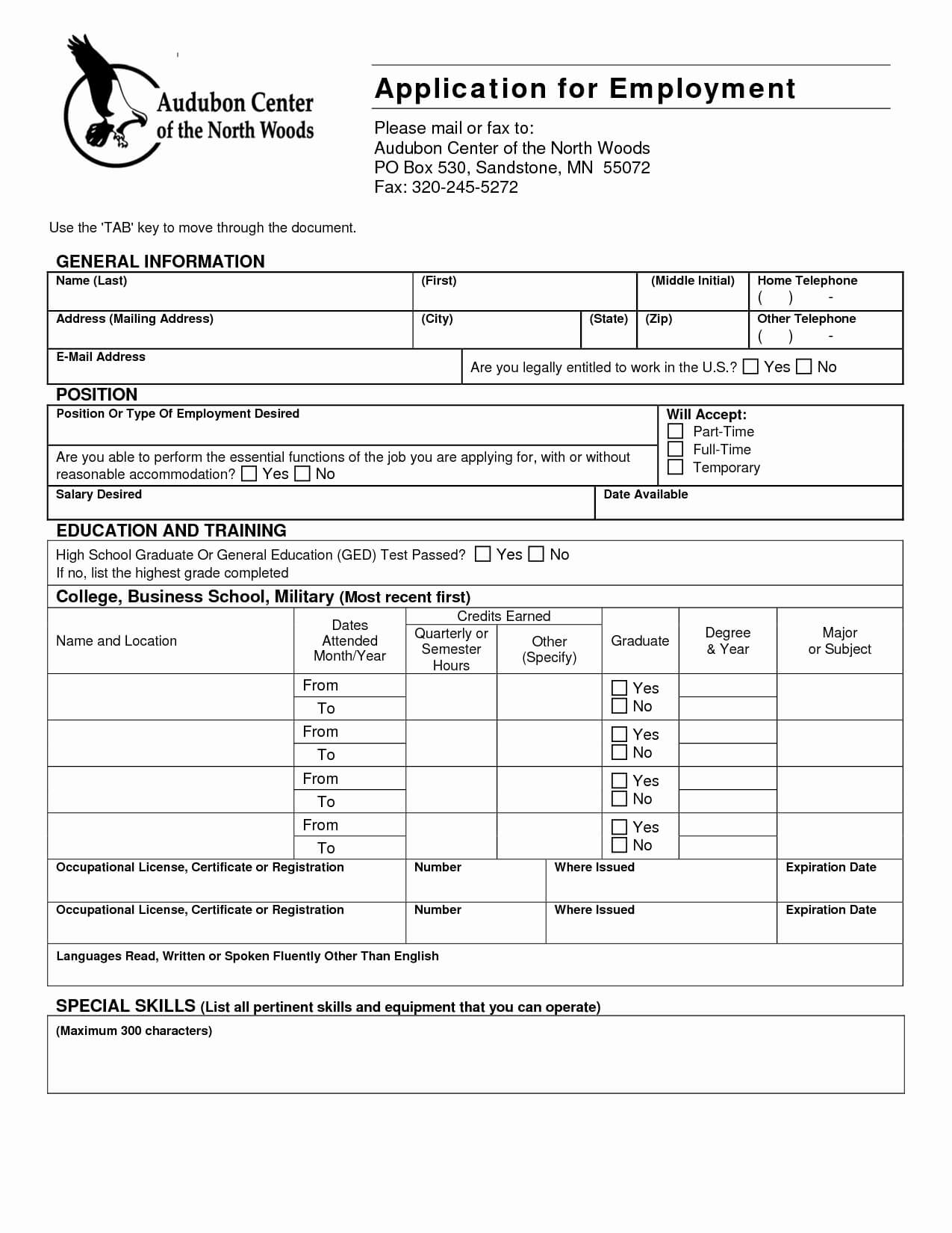 Free Printable Generic Job Application Form Template Word With Regard To Job Application Template Word Document