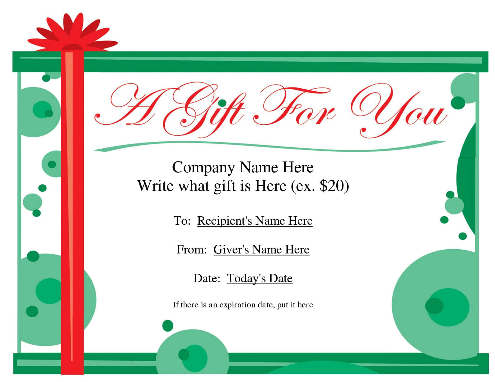 Free Printable Gift Certificate Template | Free Christmas Regarding Microsoft Gift Certificate Template Free Word